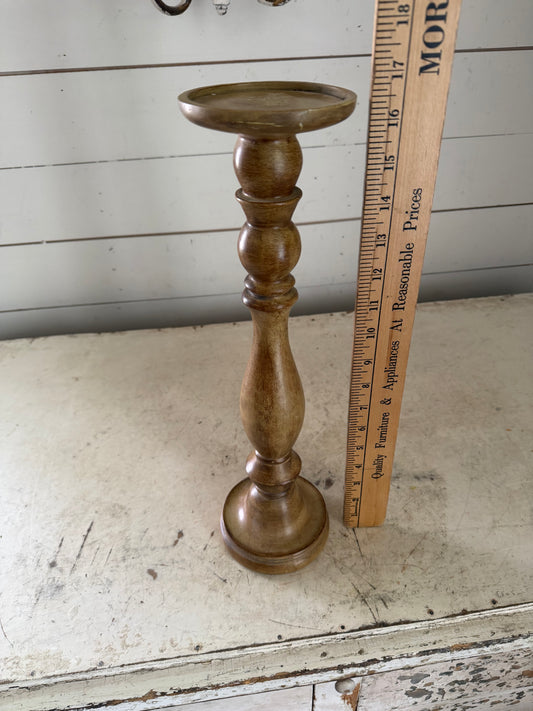 Large Turned Wood Candlestick Will Get Makeover 17”