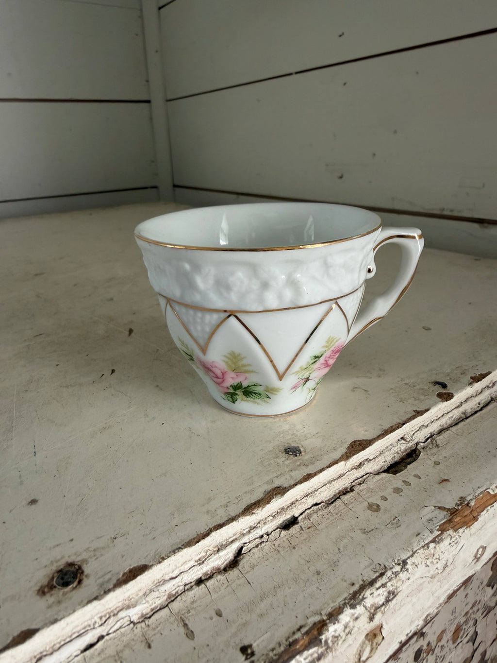 Pink rose tea cup