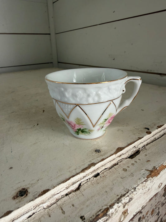 Pink rose tea cup