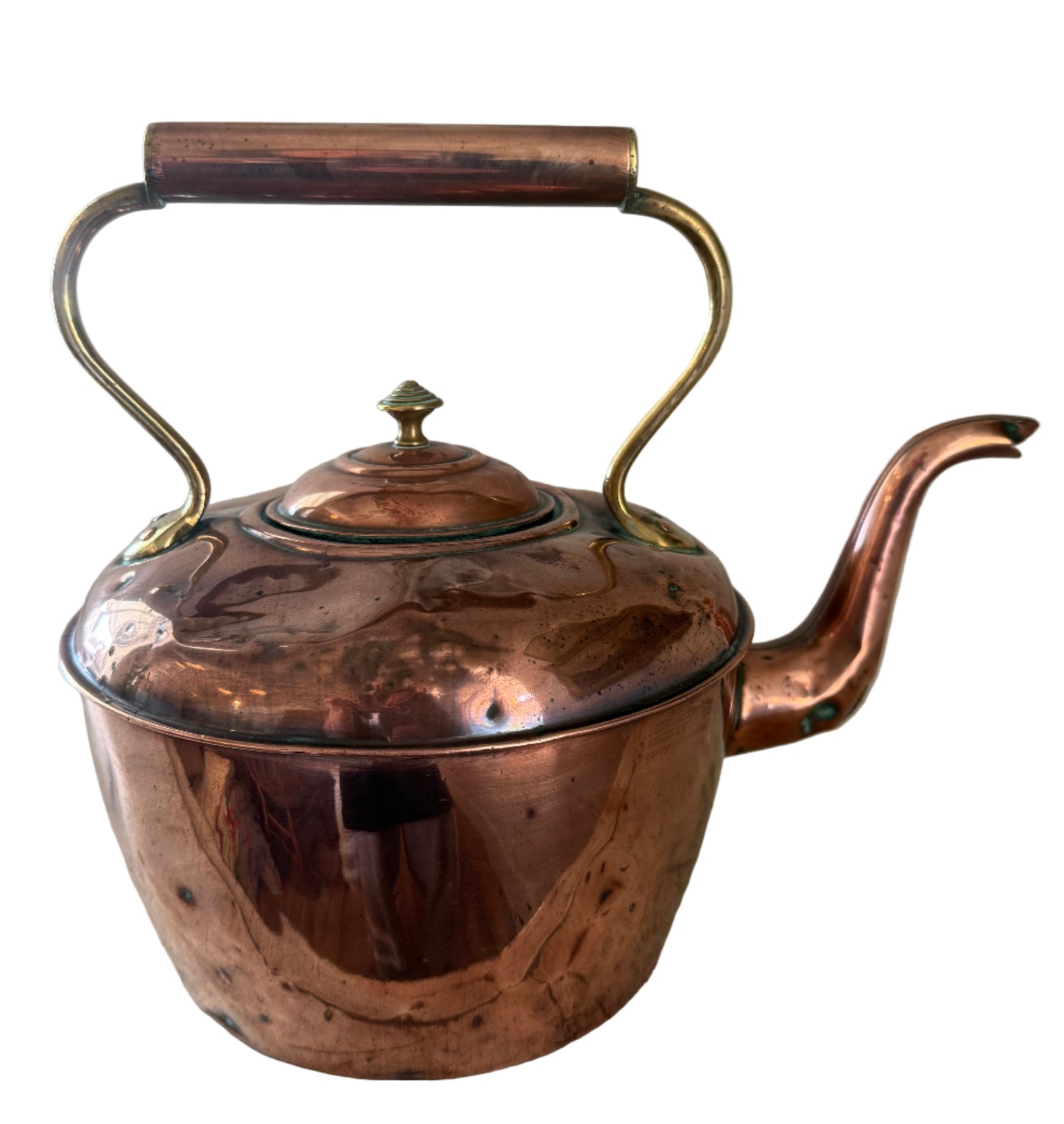 Georgian Copper Tea Kettle with Goose Neck Spout