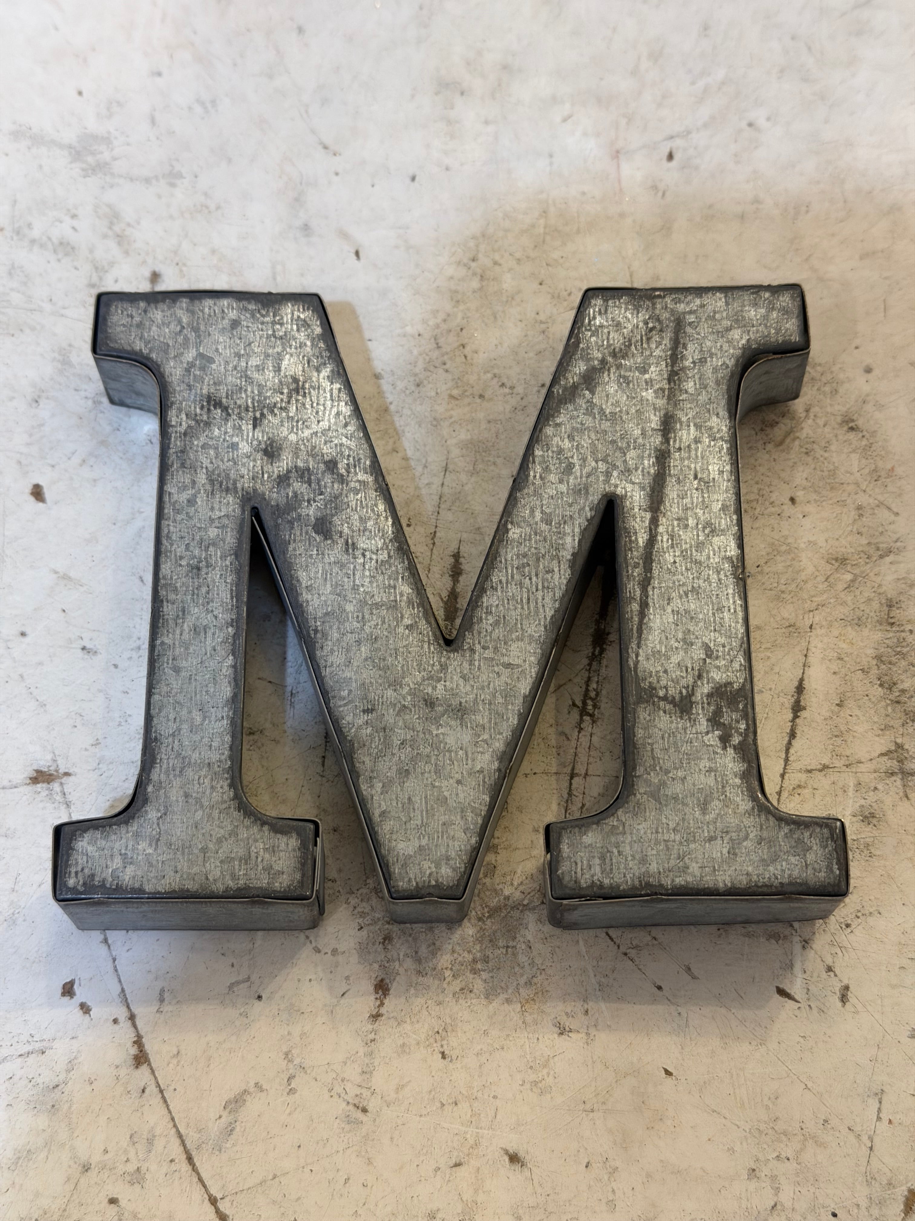 Rustic galvanized, tin letters sold individually Rusted galvanized, tin letters sold individually 3-3/4” - hanging hardware on back