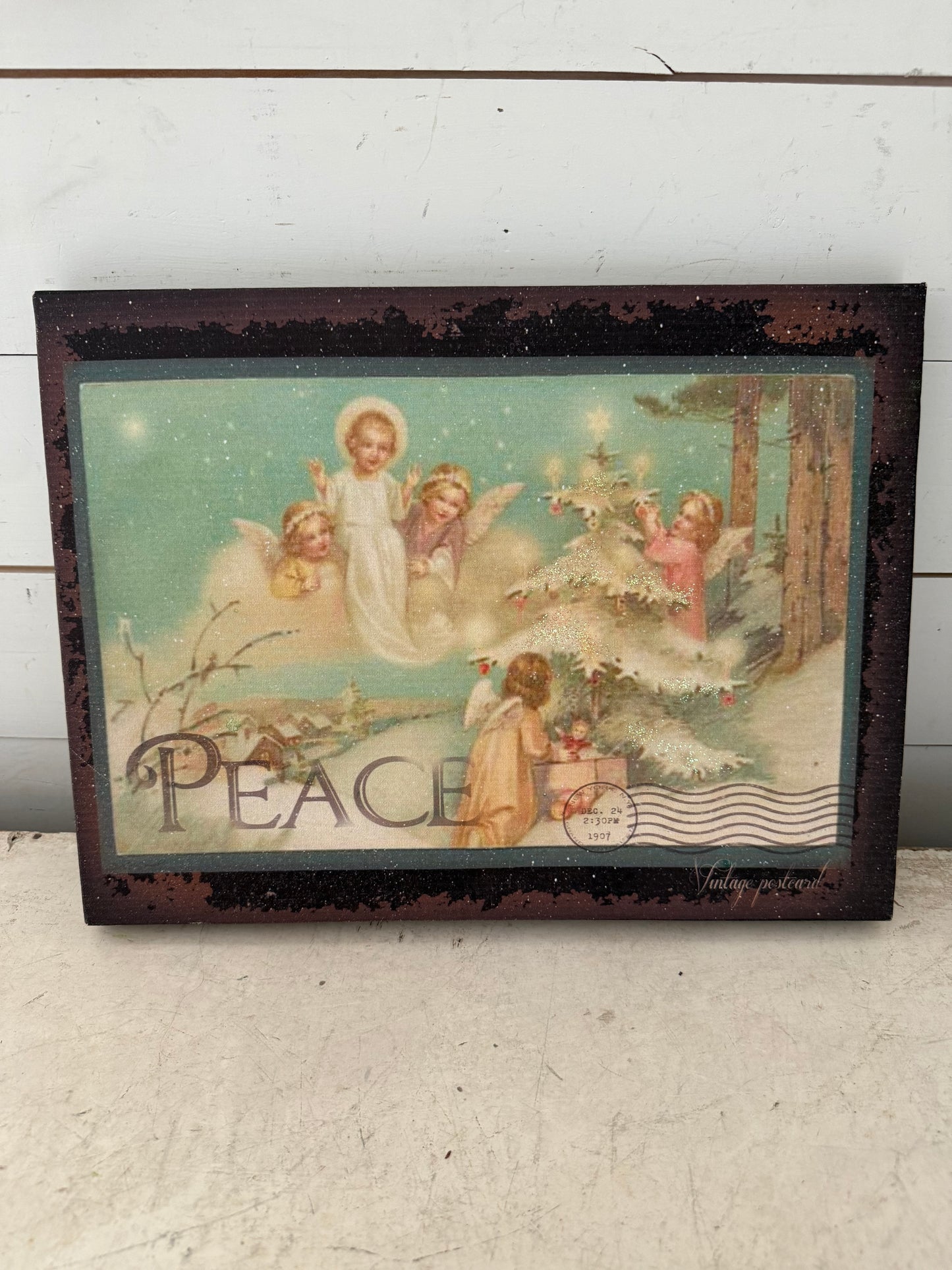Peace post card print on canvas