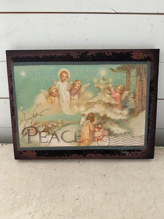 Peace post card print on canvas