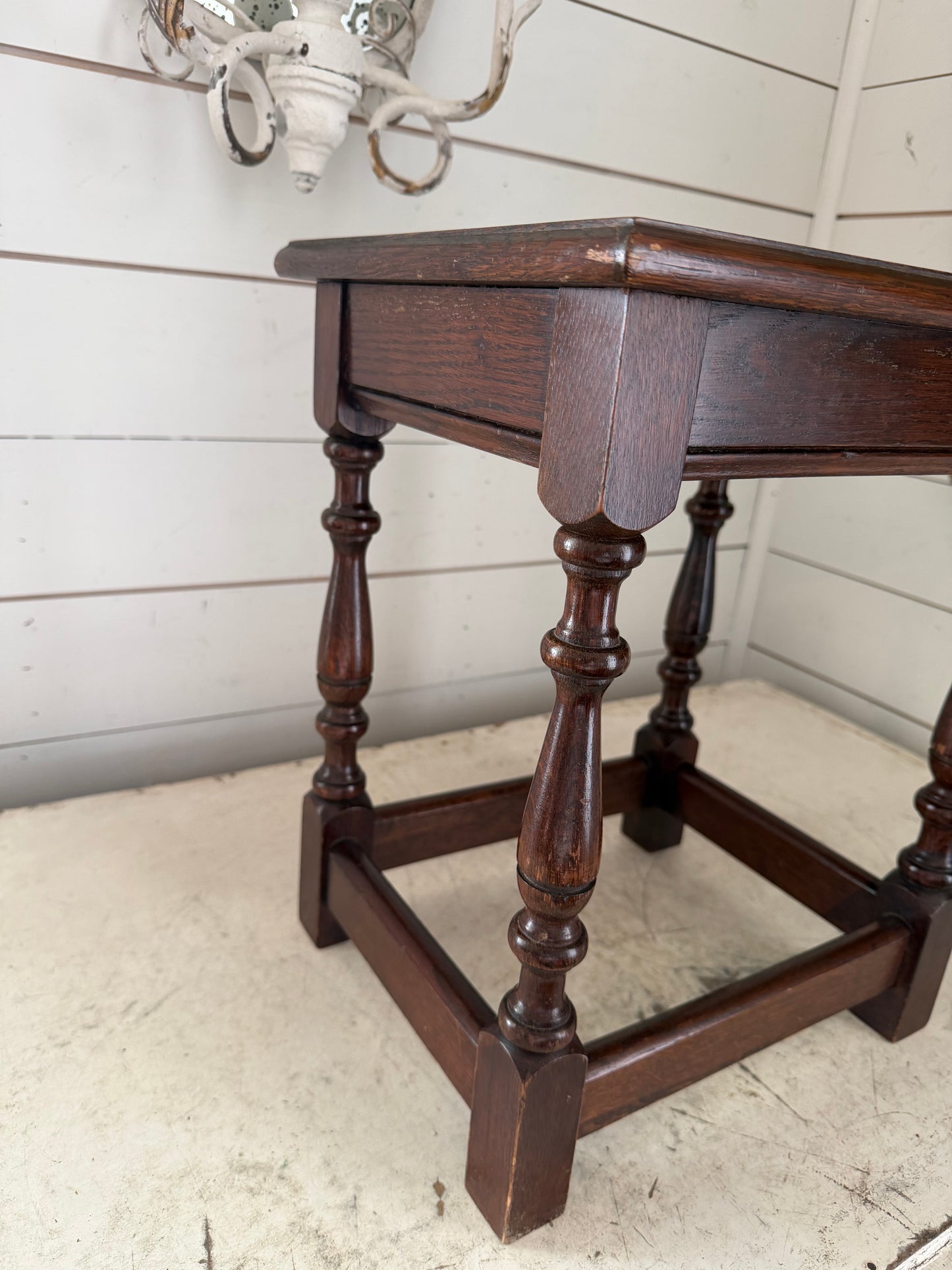Early 1900’s Oak English Footstool Bench Table