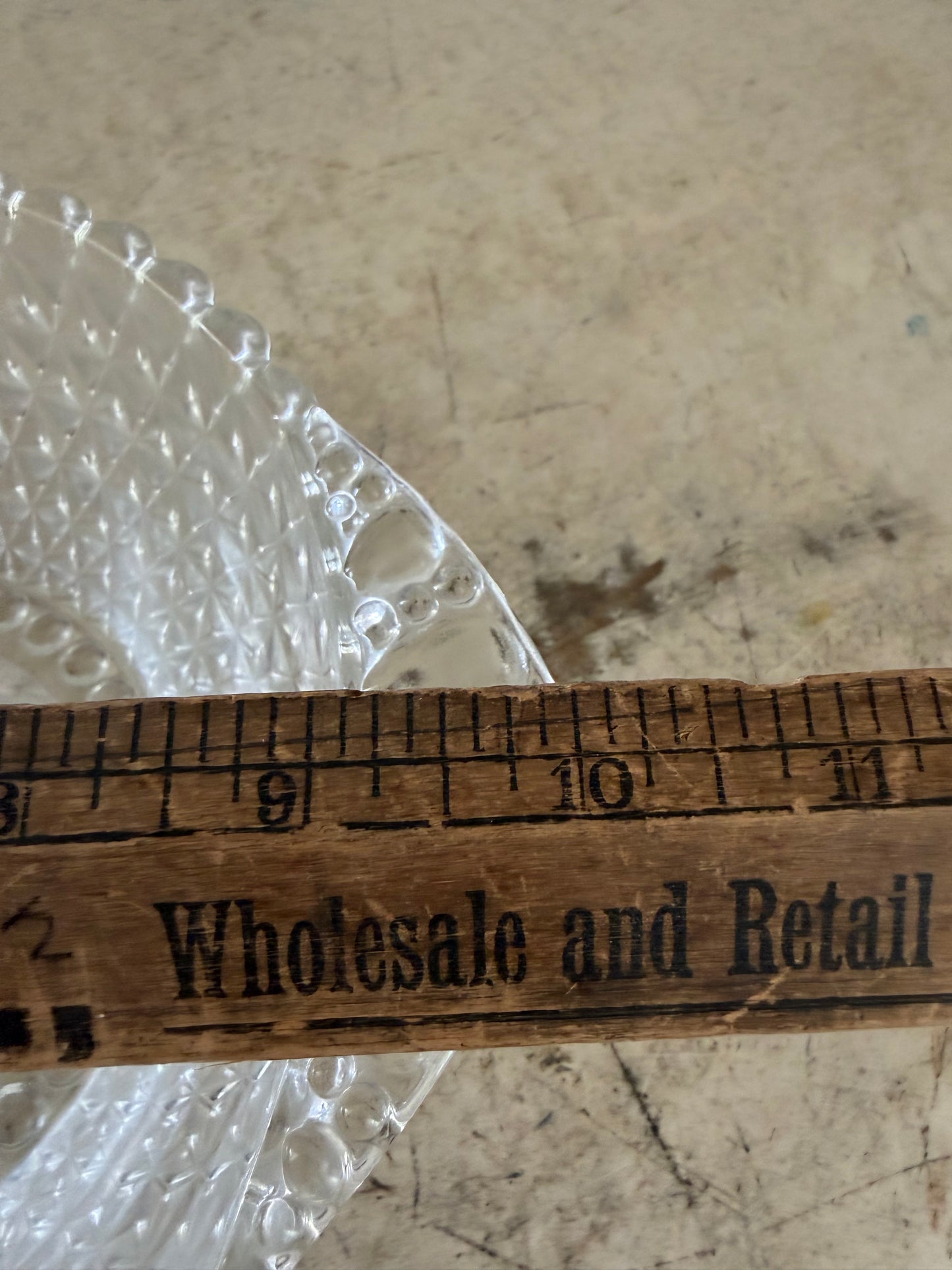 Vintage press glass bowl has small chip as shown