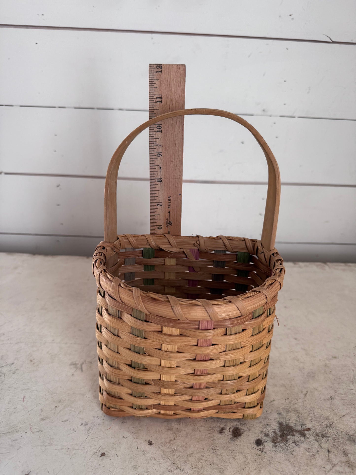 Vintage Handwoven Wall Basket