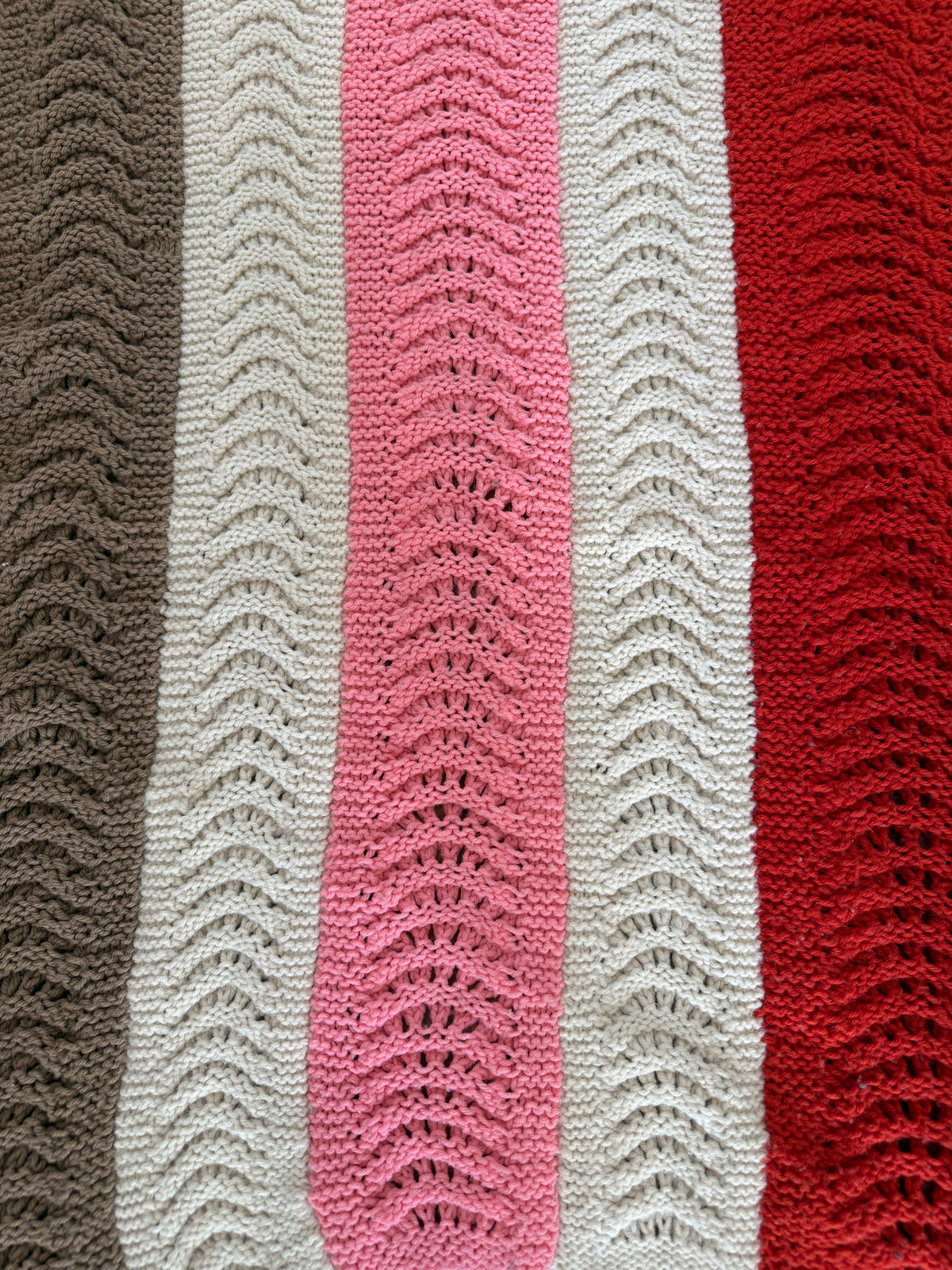 Neopolitan colored Afghan - Lap size