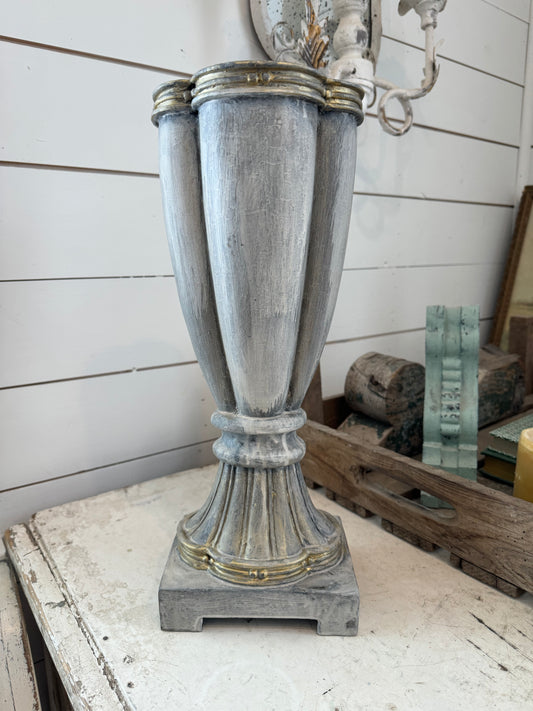 Fluted urn with unique shape hand painted