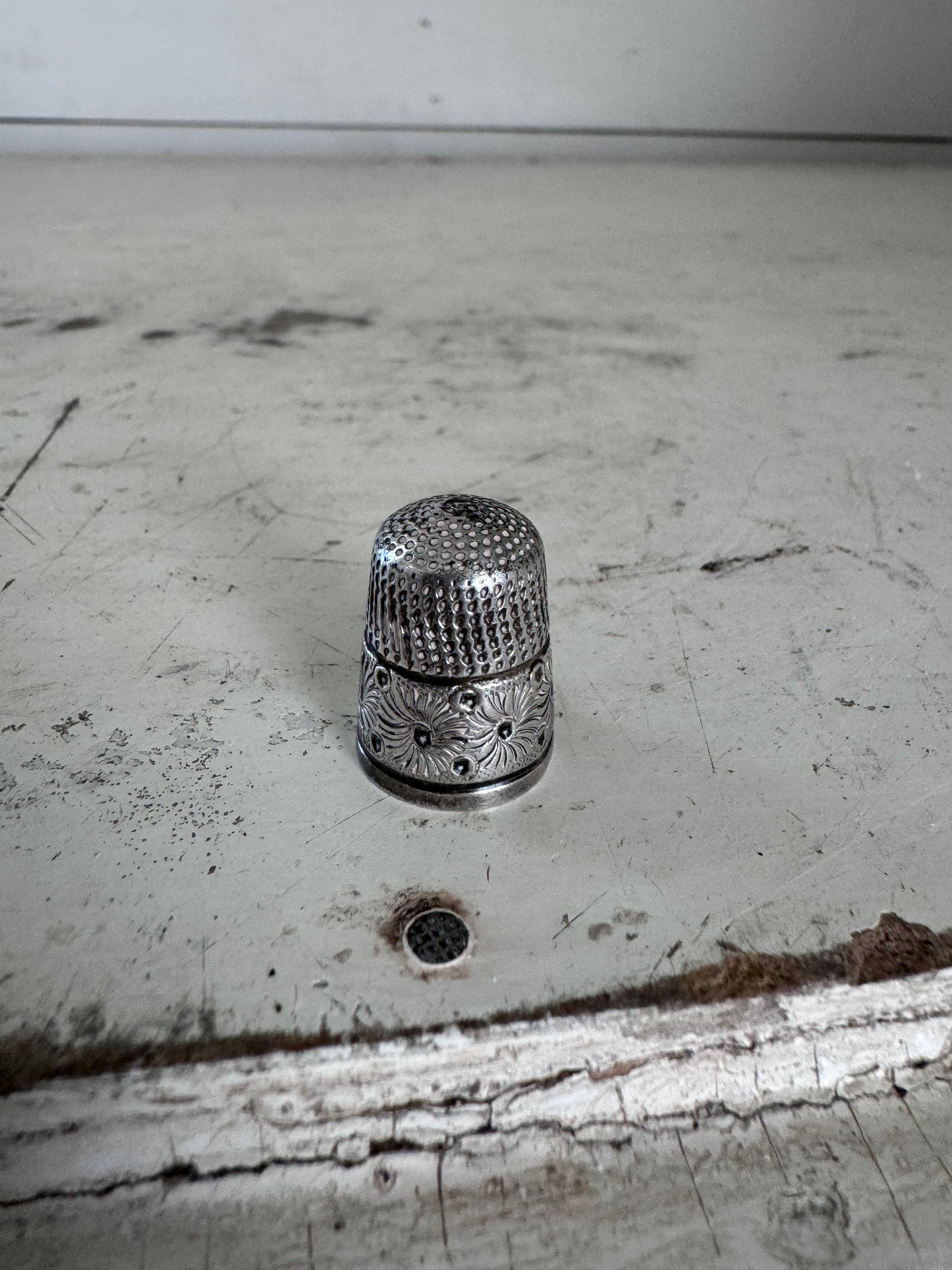 Sterling Silver Hand Made Thimble  (Makers Mark Pictured)