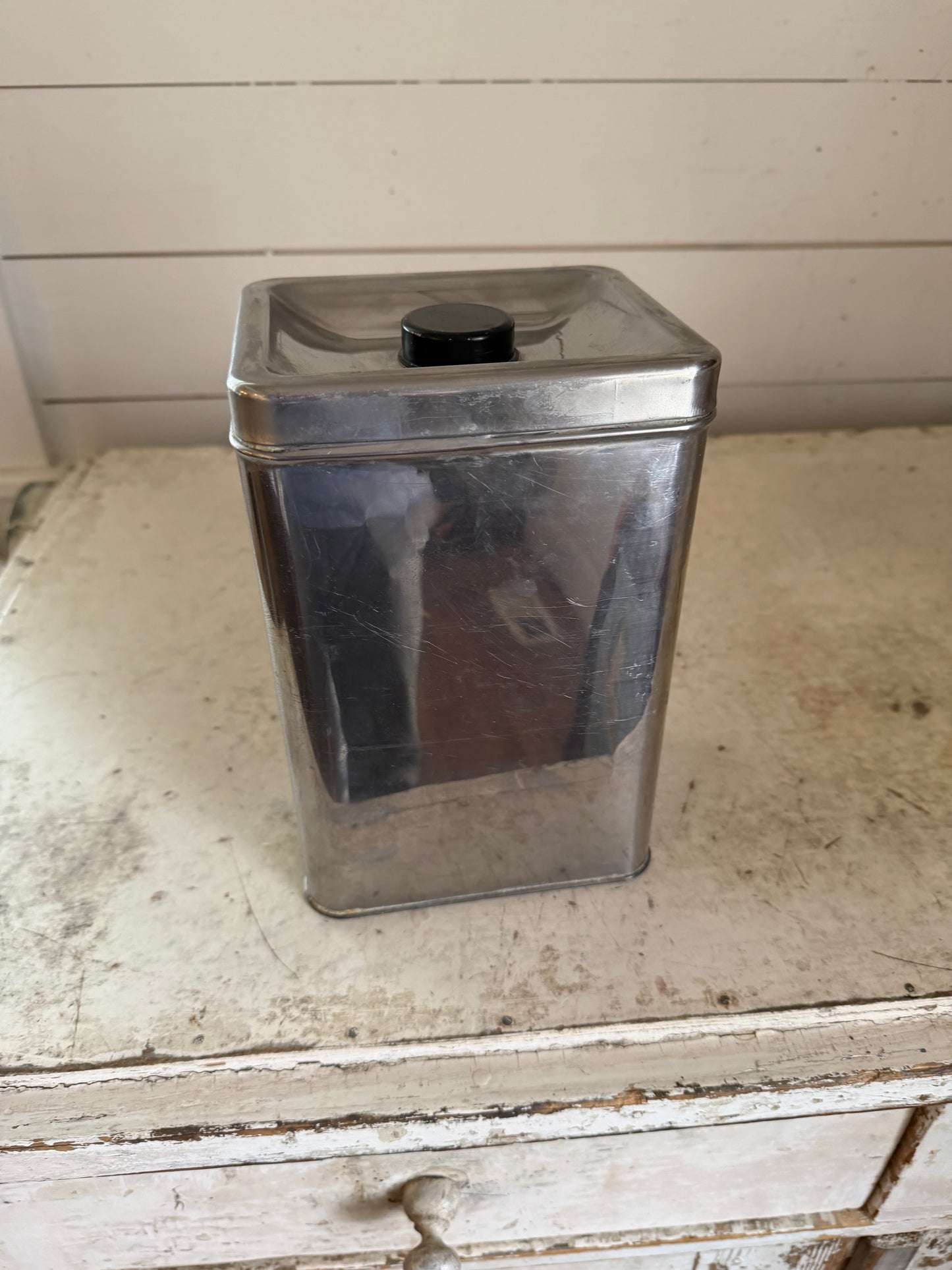 Vintage Chrome Flour canister