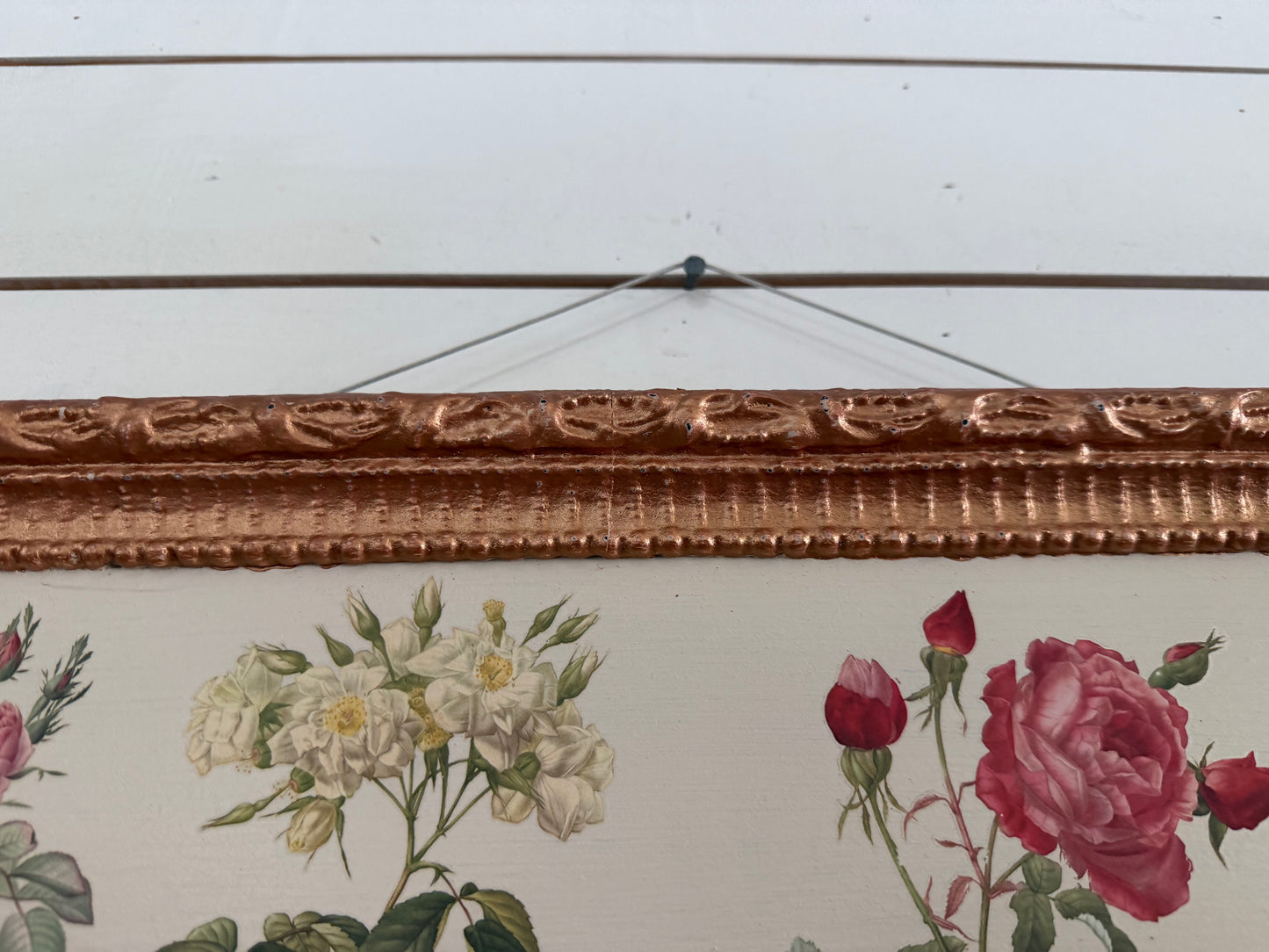 Rose Botanical Framed Art - frame is imperfect as is see photos