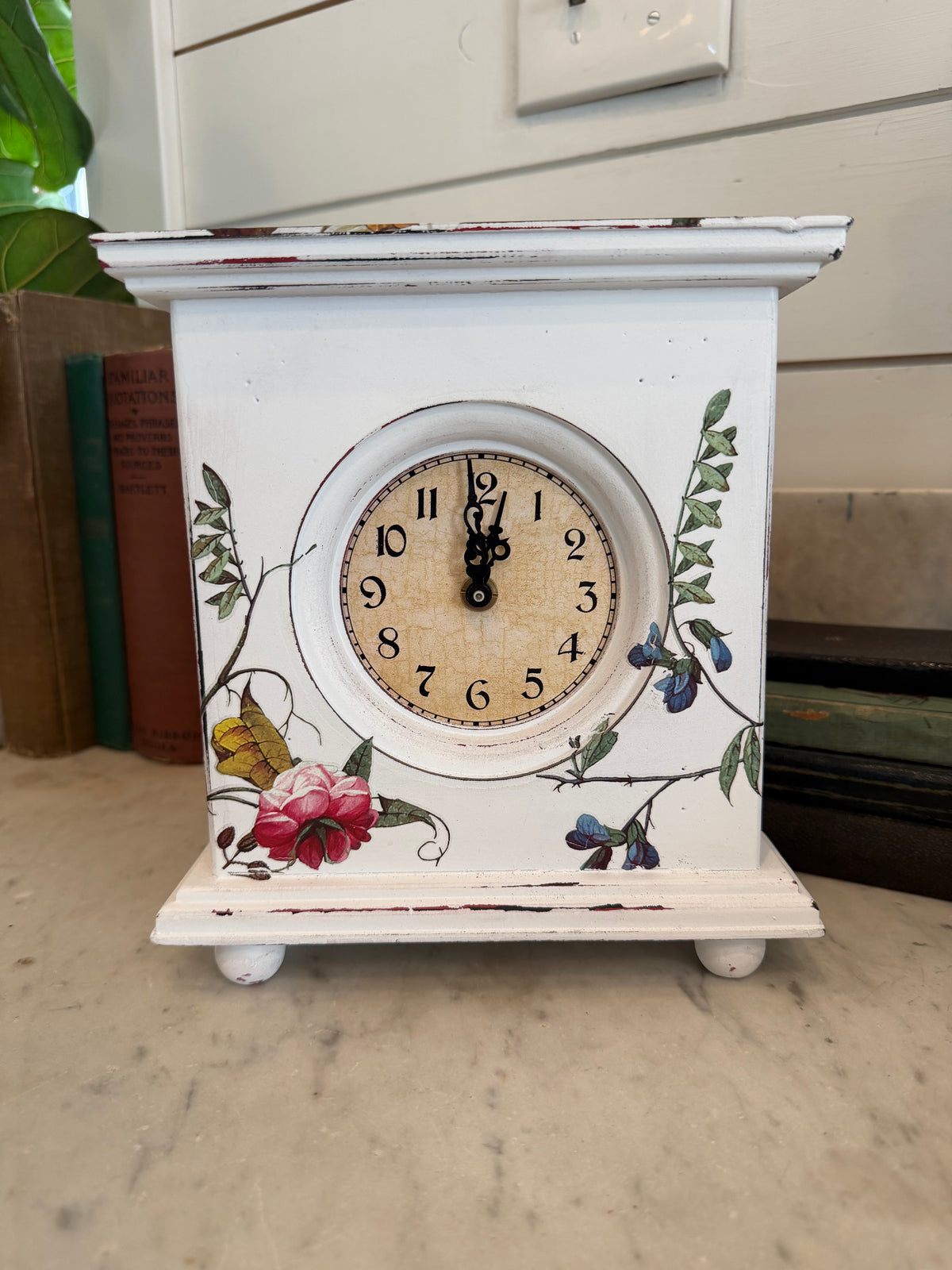 Floral Wood clock