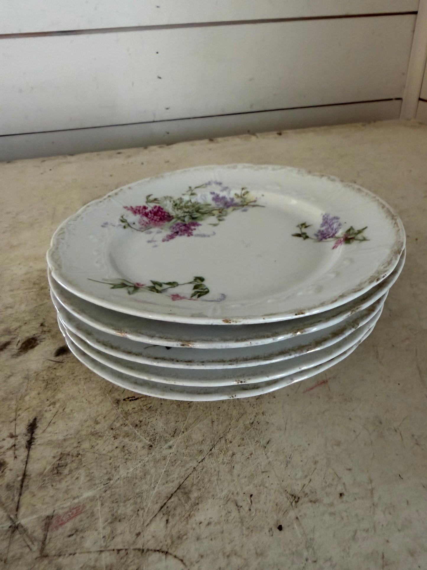 K P M Collectible Vintage Round Plate Germany Flowers - sold individually