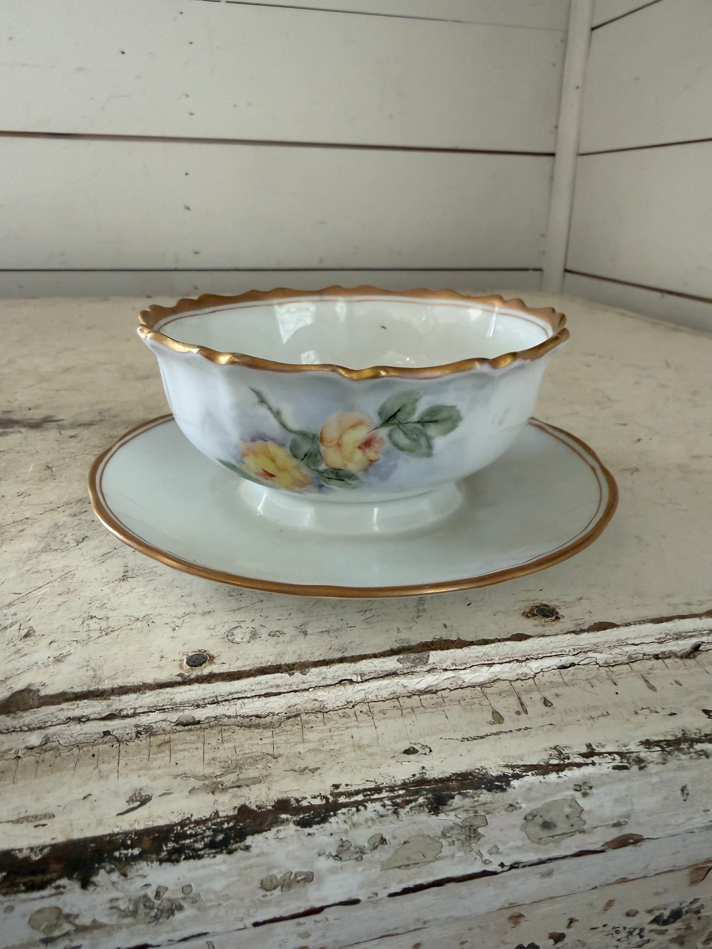 Vintage Austrian Sauce, Bowl with Plate