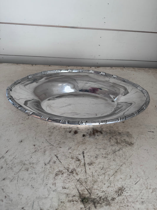 Oval Polished Aluminum Bowl