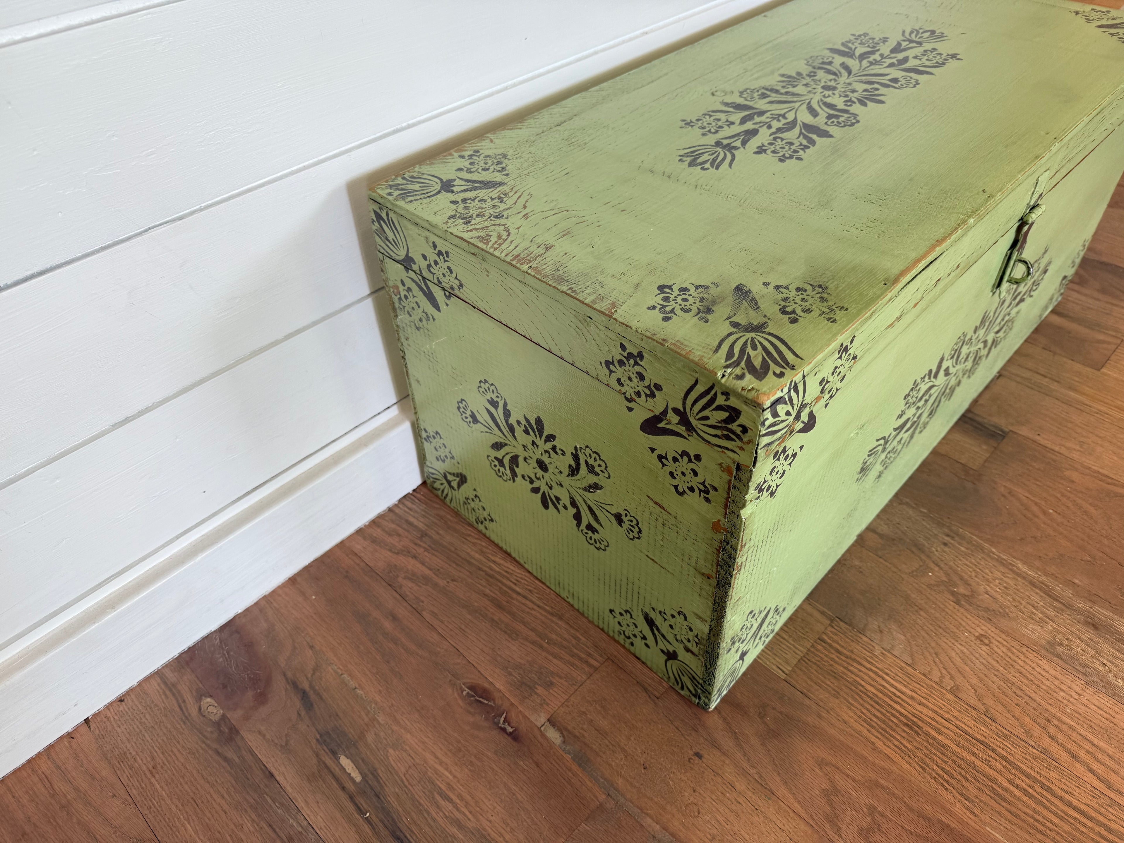 Hand Painted Antique Chest - 30x13.5x13.5