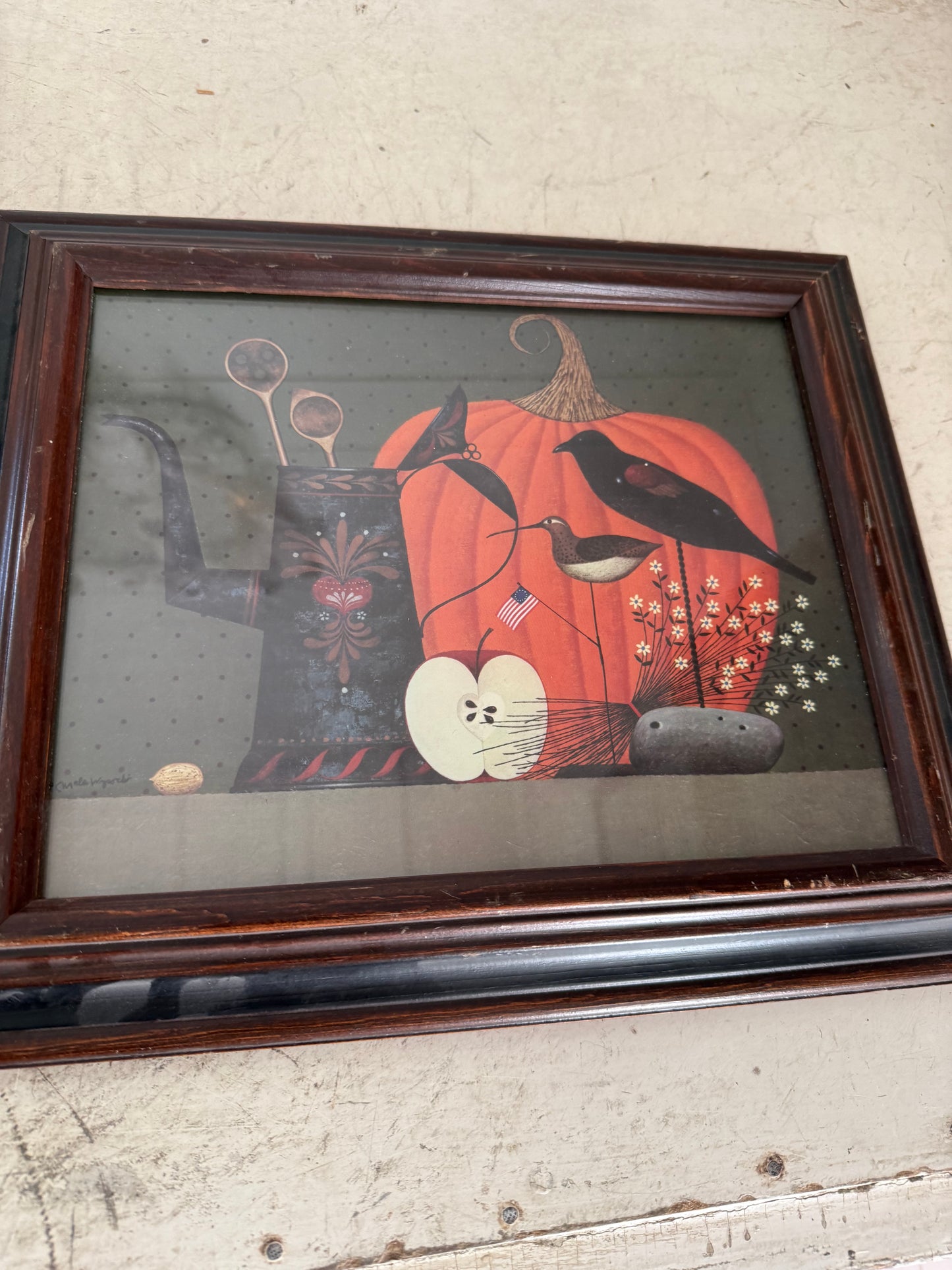 Vintage Frame with primitive art sold individually