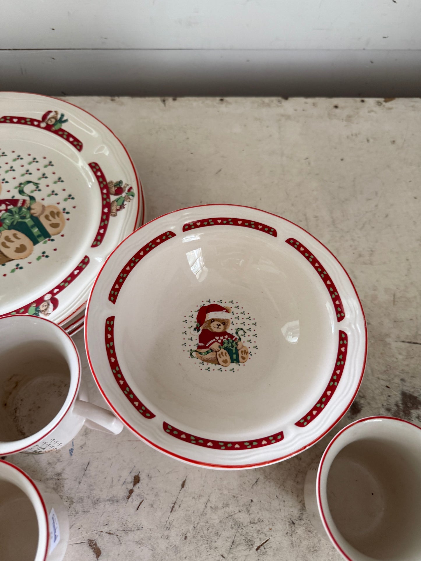 Tienshan's 1980s Theodore Bears Christmas Stoneware - sold individually