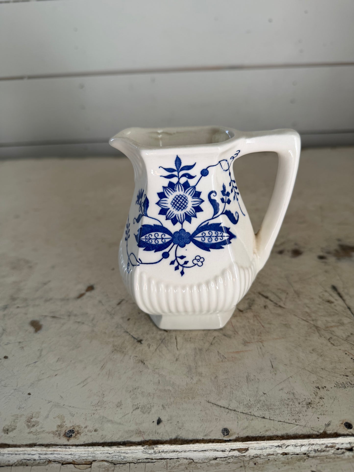 Vintage White Ceramic Creamer With “Blue Onion” Pattern