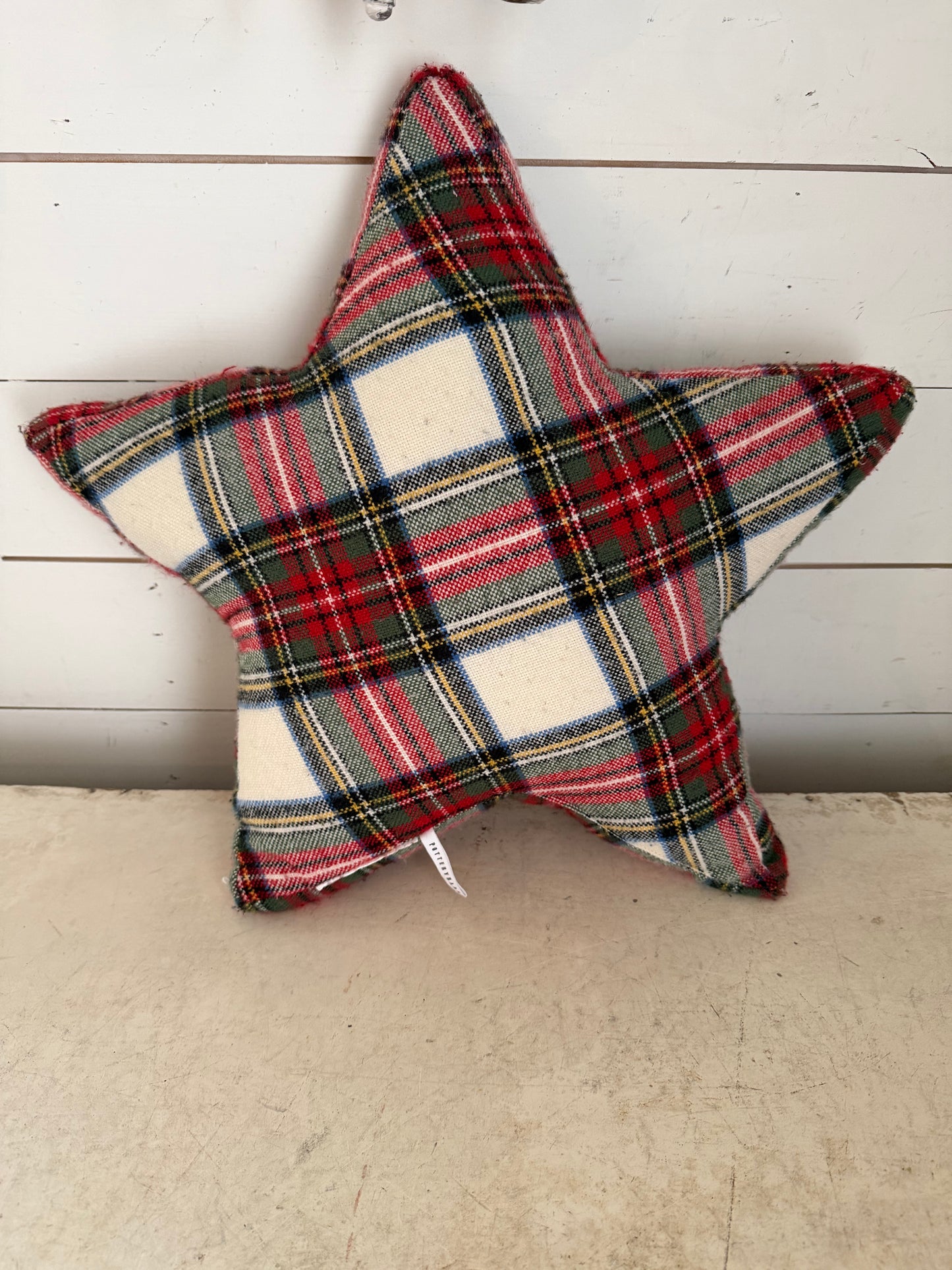 Pottery Barn Stewart Plaid Star Shaped Pillow