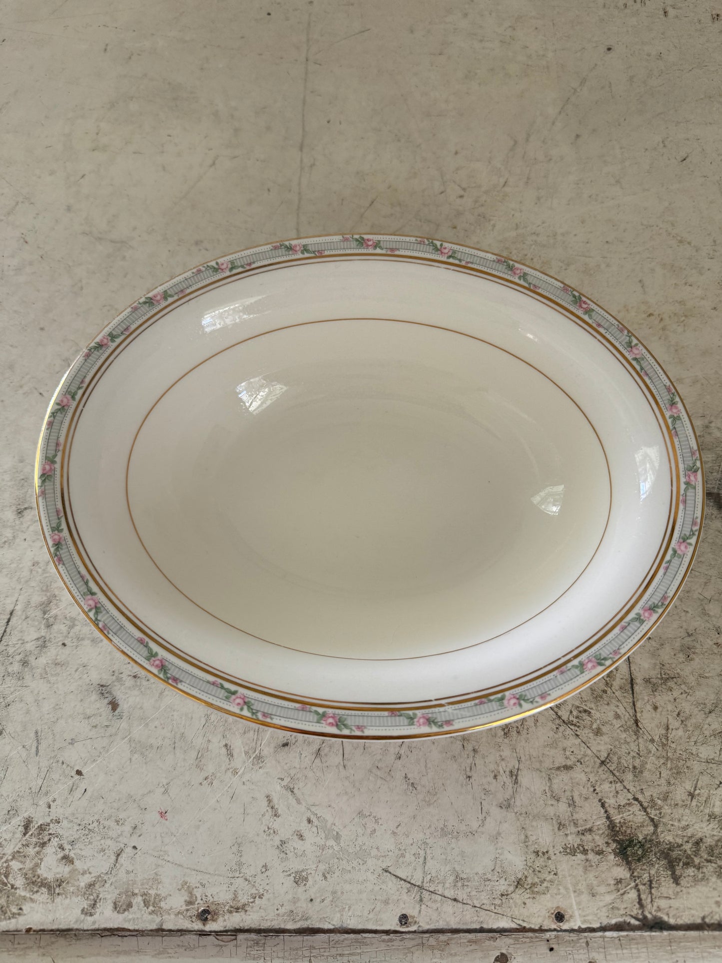 Pope Gosser China La Belle Oval Serving Bowl 9 1/2” Length