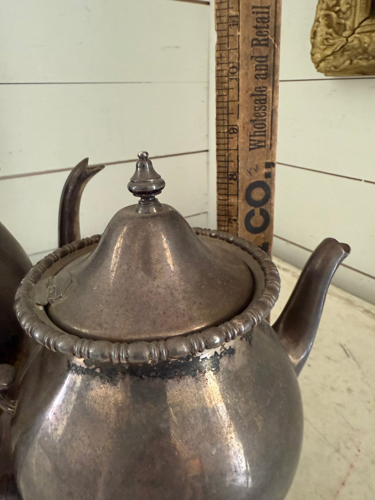 Vintage Early WILCOX INTERNATIONAL BERKELEY Silver Plated 1905 Coffee Pot Teapot hinged Lion Horse  - Sold individually