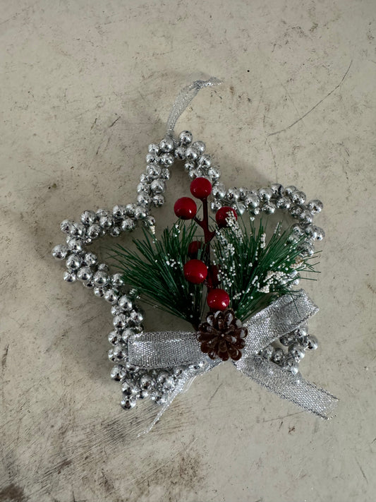 Silver Beaded Star Ornament