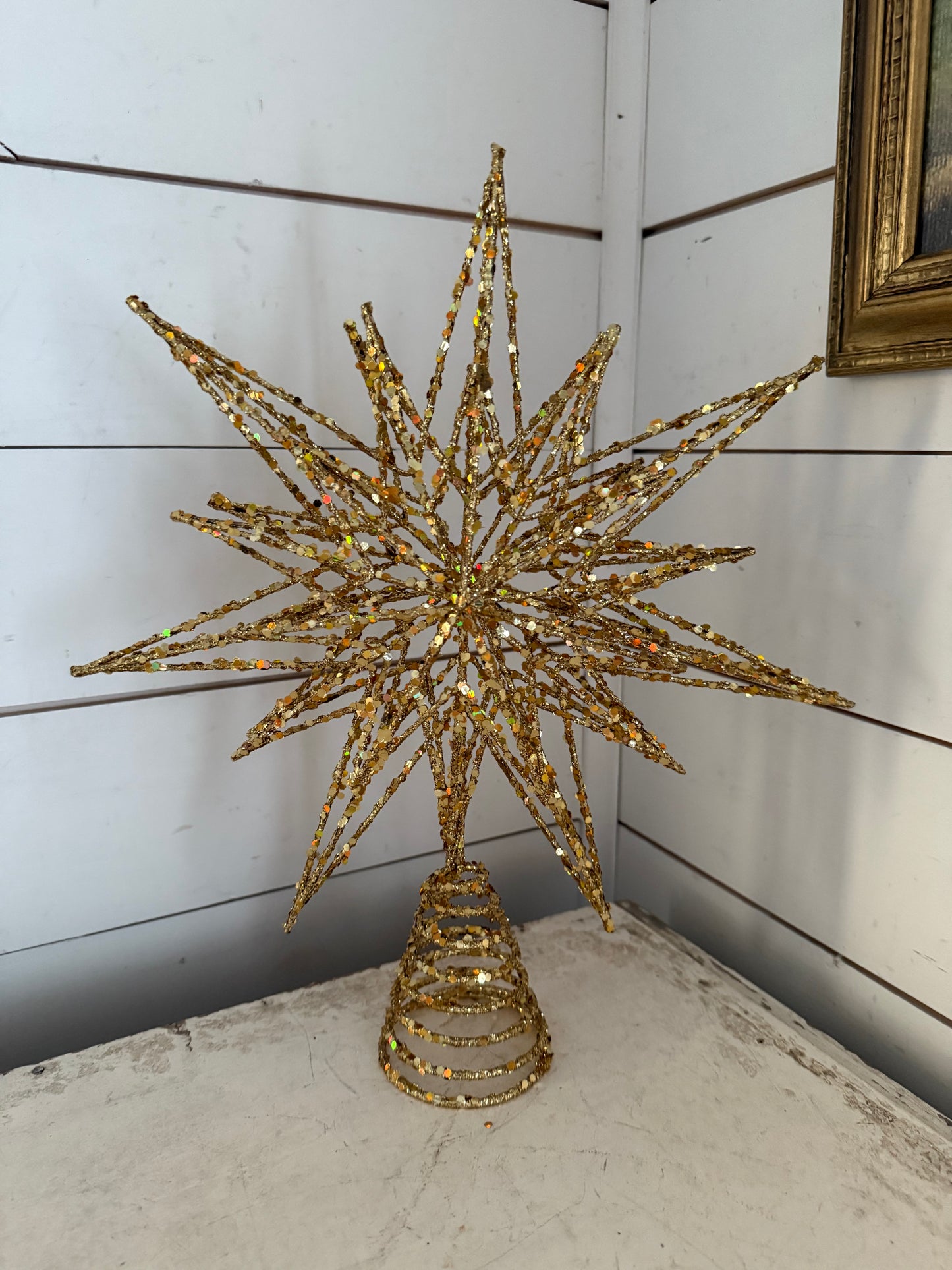 Gold Glitter Wire Star Tree topper