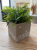 Hand Painted Floral Wood Box greenery not included