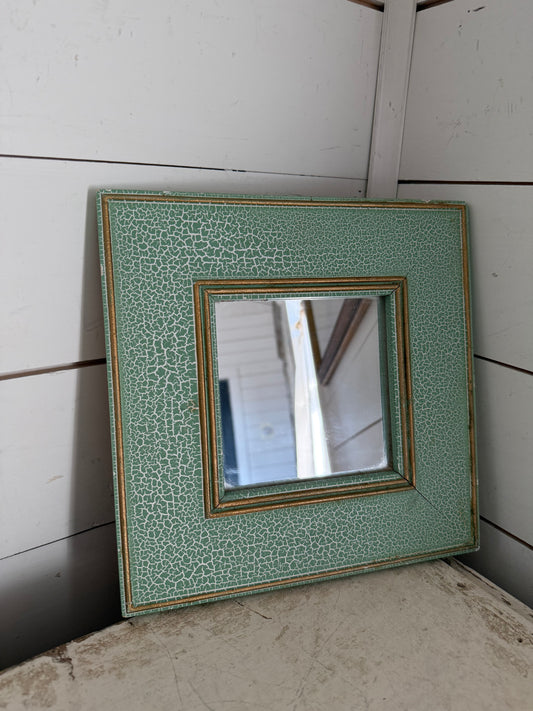 Crackle Green Mirror