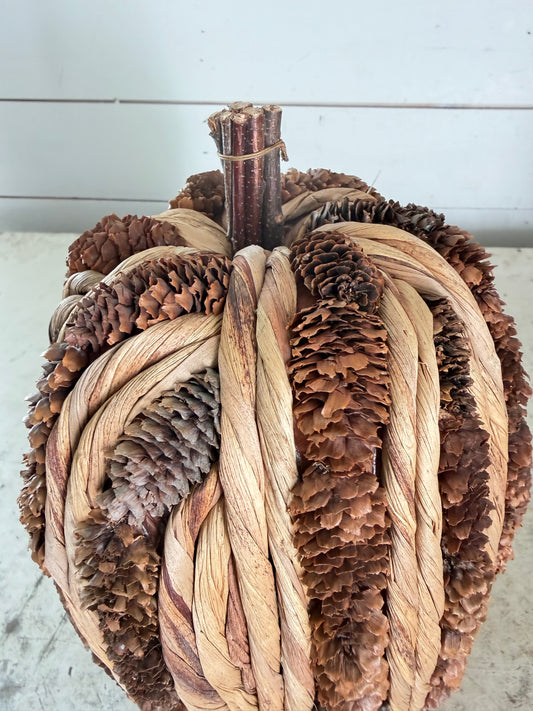 Braid and pinecone pumpkin