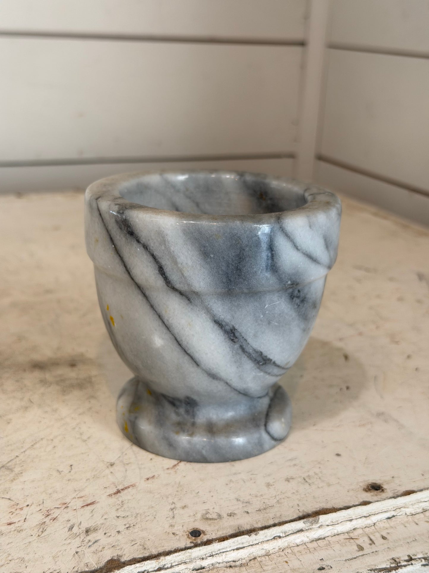 Vintage Cooks Club Spice Herb Grinder Crusher Marble Stone Bowl