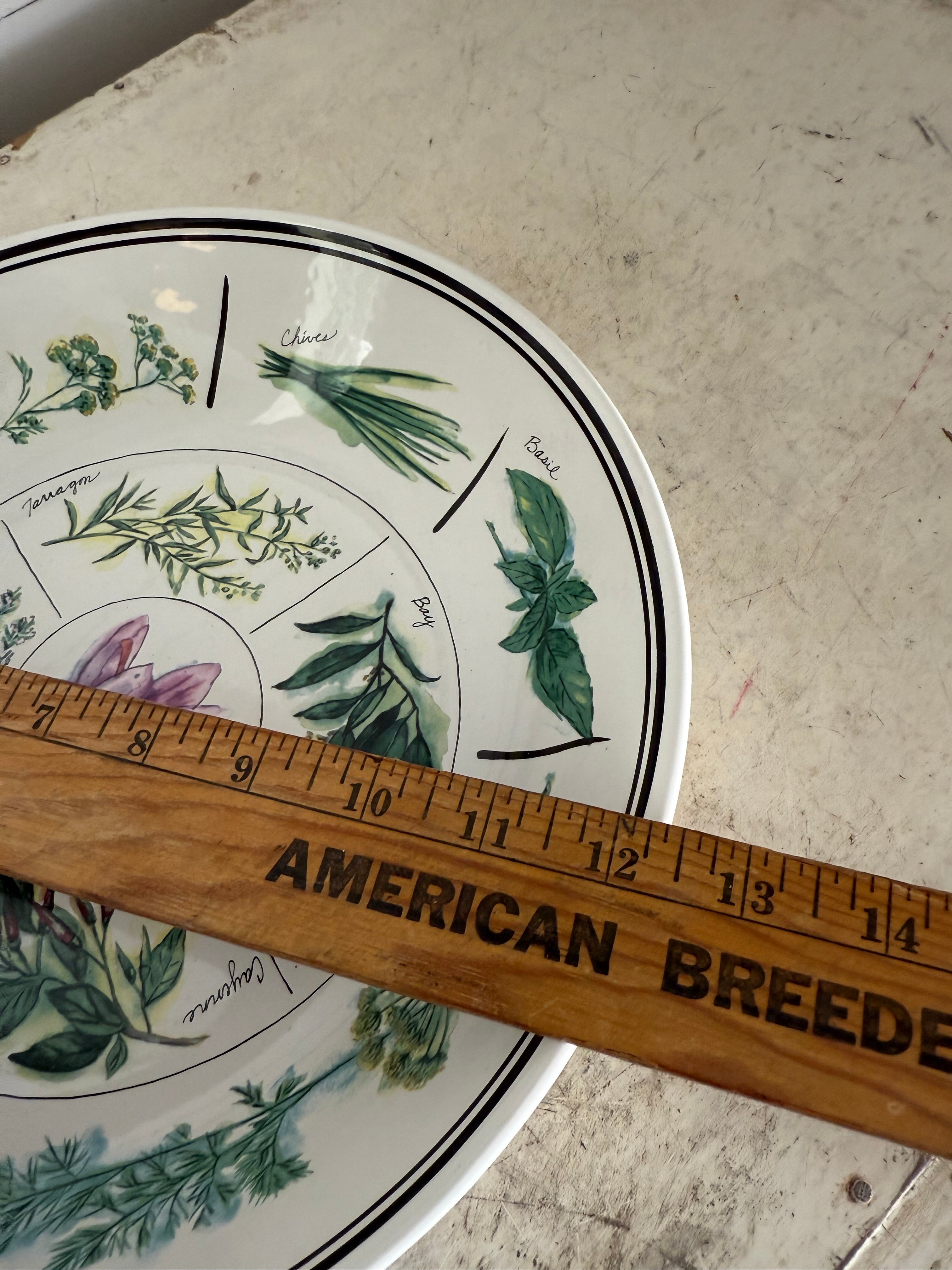 Williams Sonoma Large 12.5" Ceramic Pasta Serving Bowl Culinary Herb Pattern