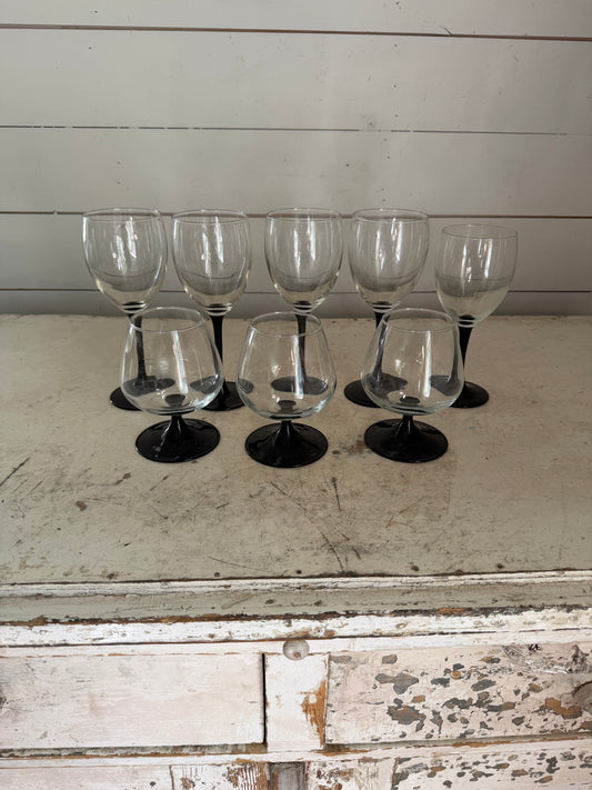 Vintage Luminarc Domino stemware glasses Sold Individually