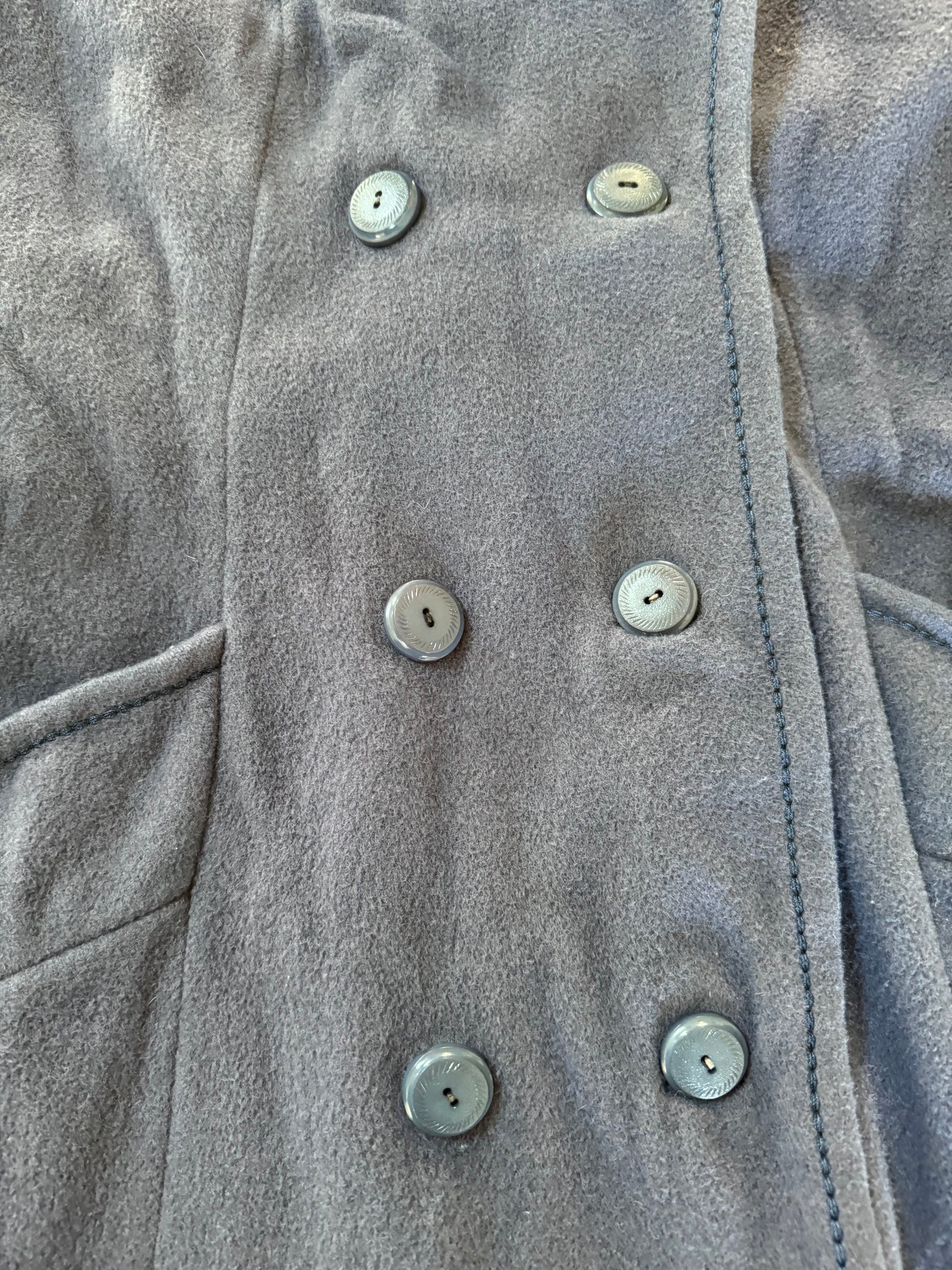 Holly Plush Wool Trench Coat -Blue Woman’s Small - Will be steamed