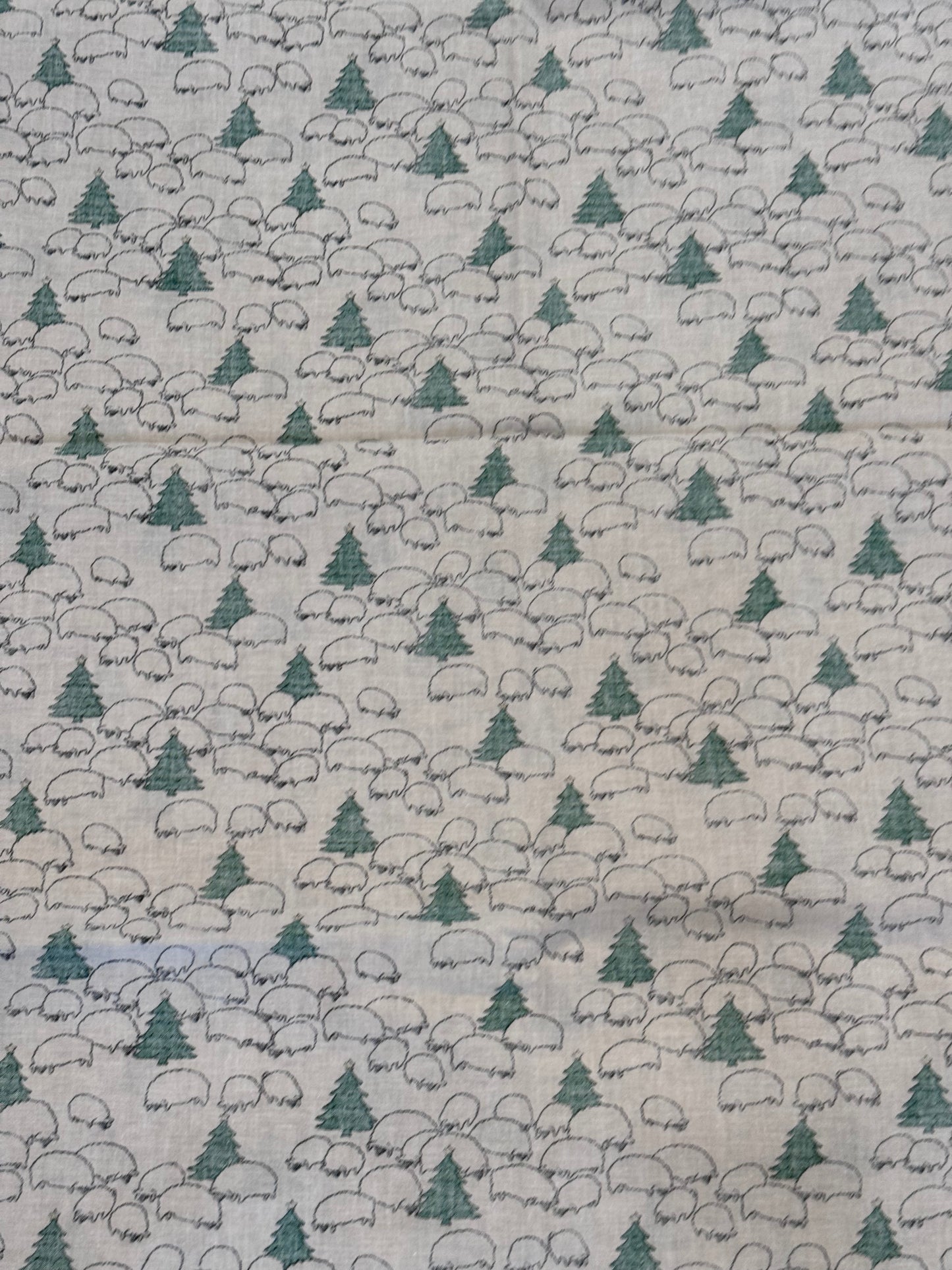 2 yards pine trees and sheep fabric