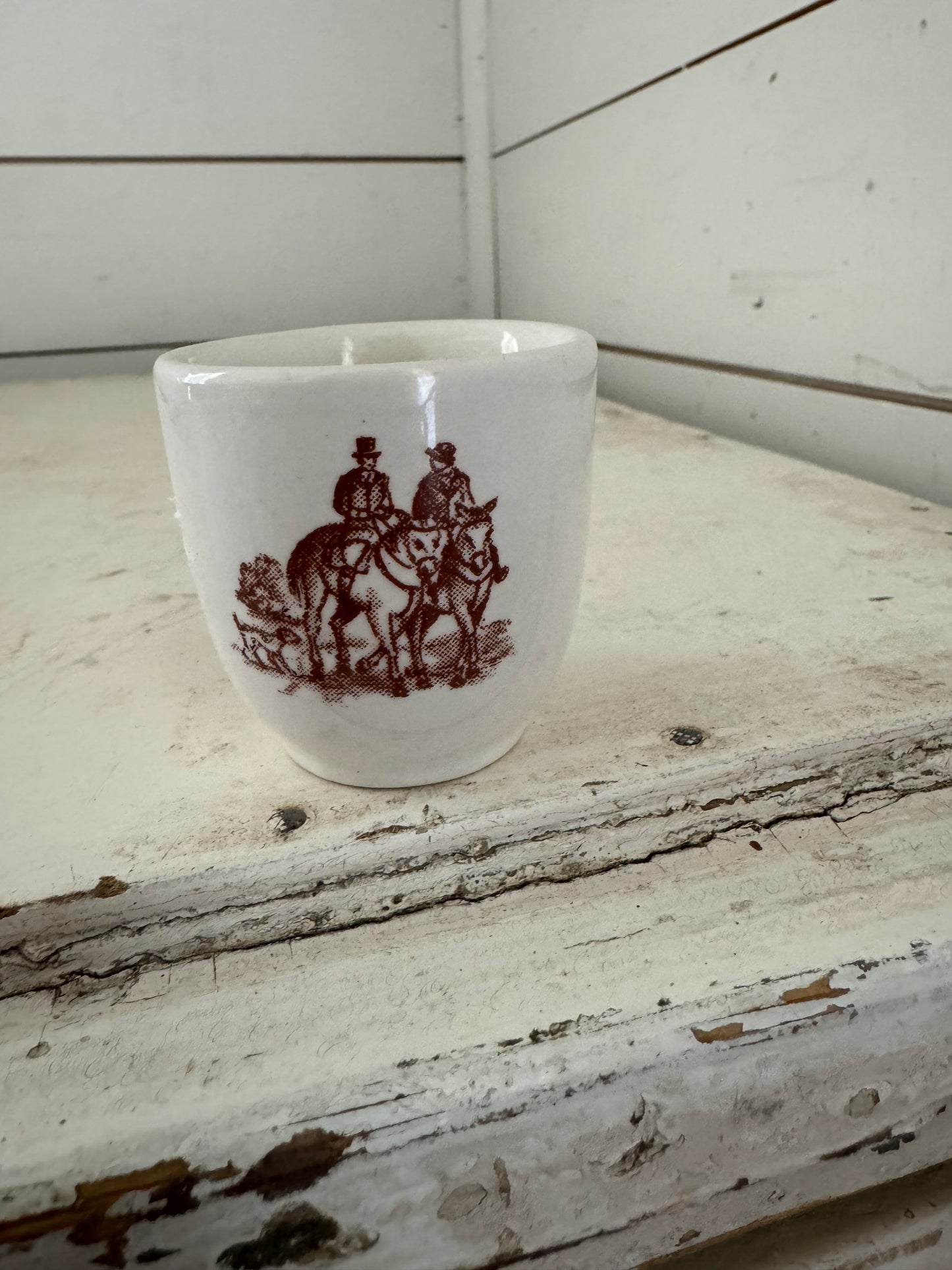 Brown Transferware Egg Cup