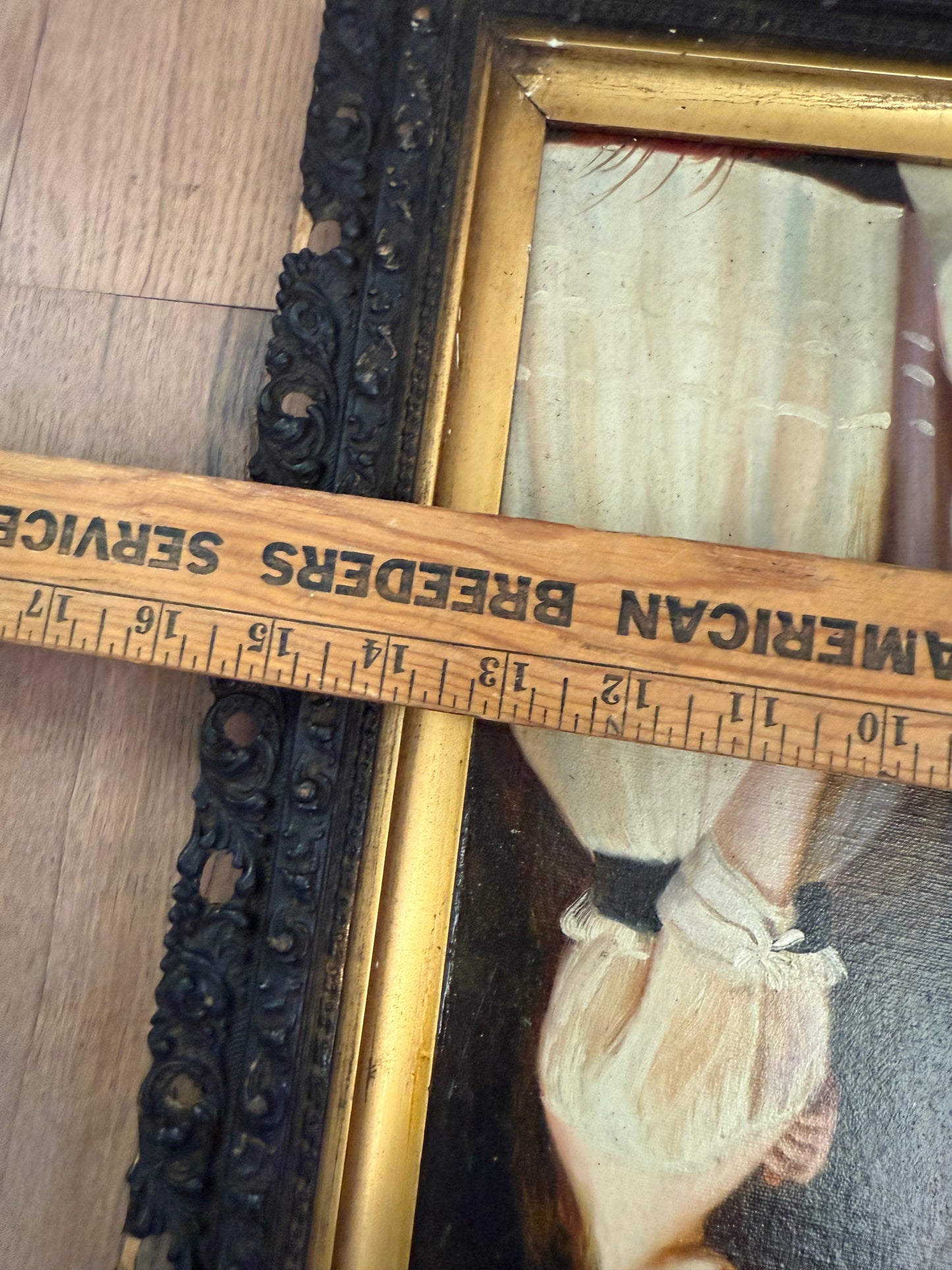 Original oil painting in the style of The Beckford Children by George Romney in Antique Frame