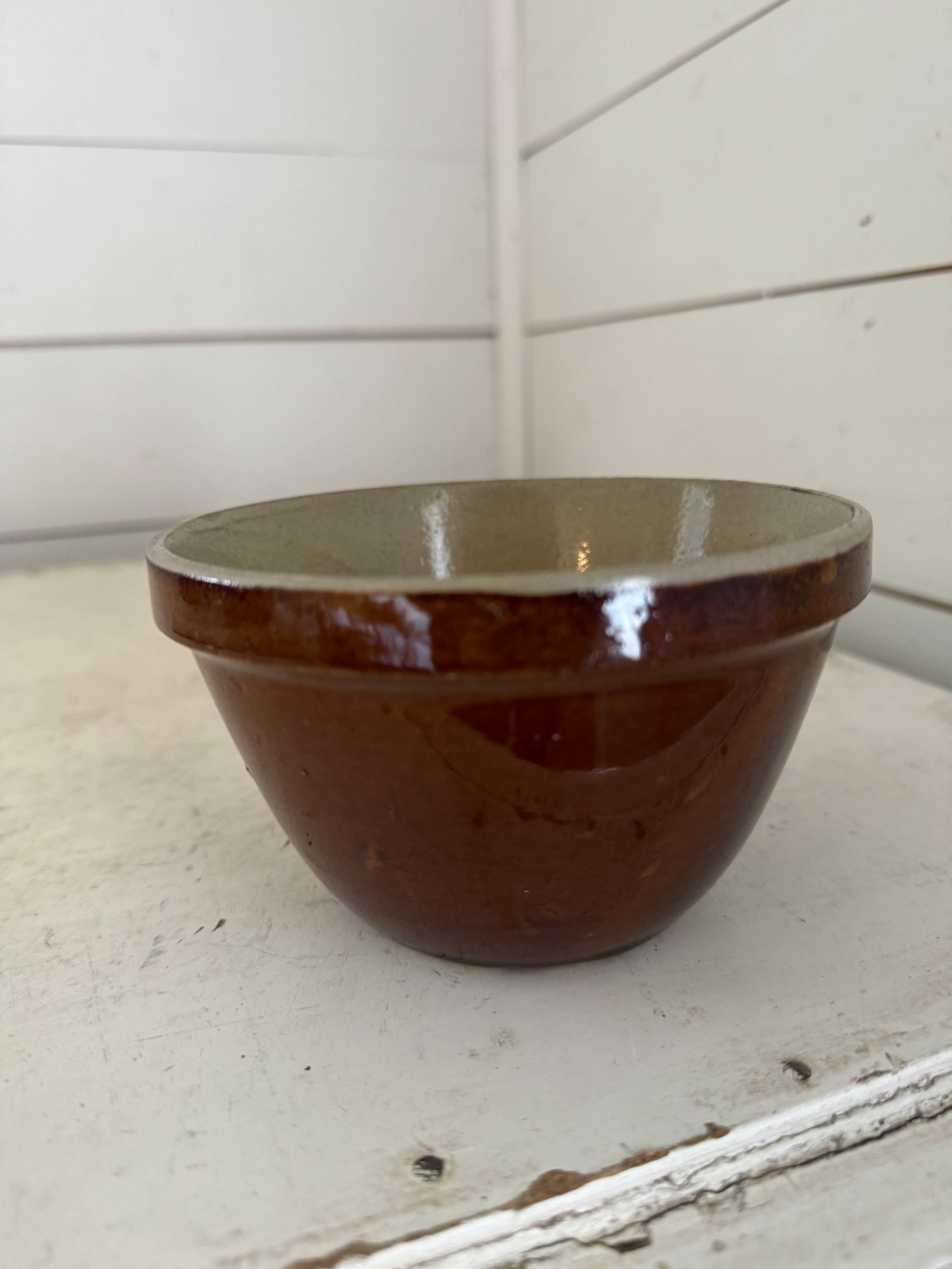 British made brown earthenware bowl