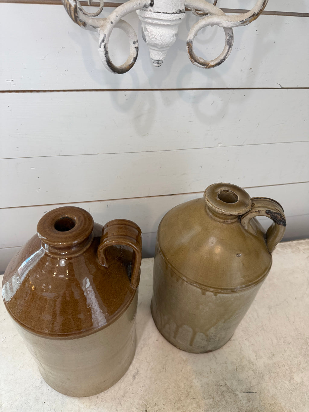 Large Antique Vintage English Stoneware Earthenwarw Flagon - sold individually