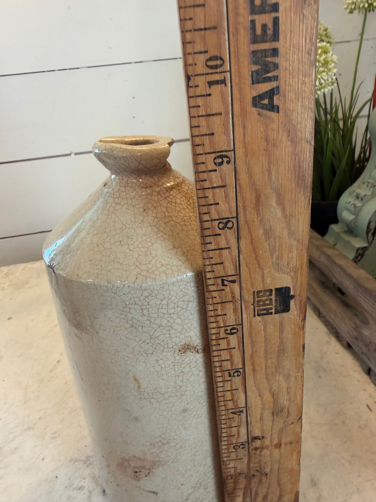 Salt glazed stoneware jug