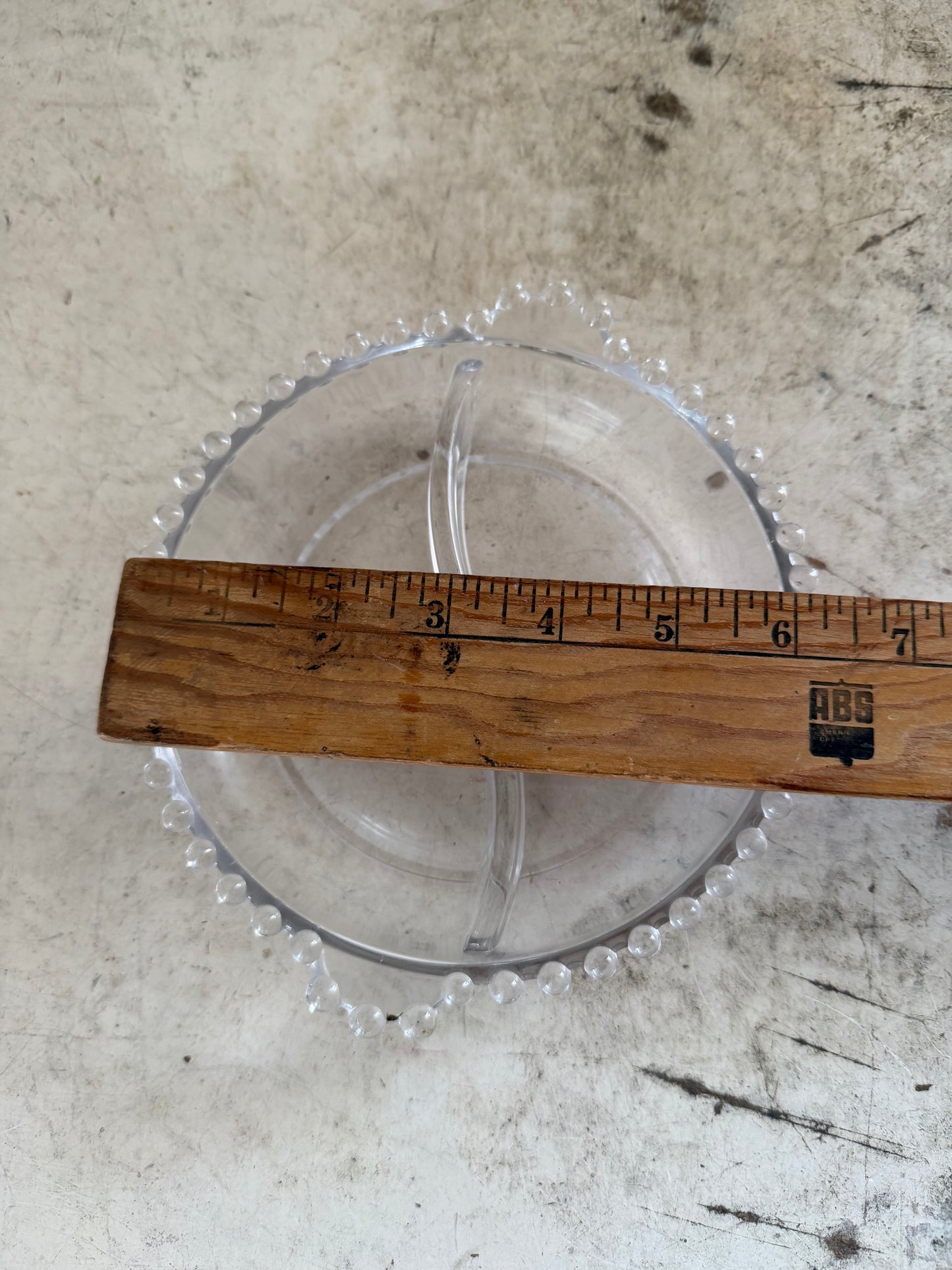 Vintage Imperial Glass Candlewick Divided Dish with Handles