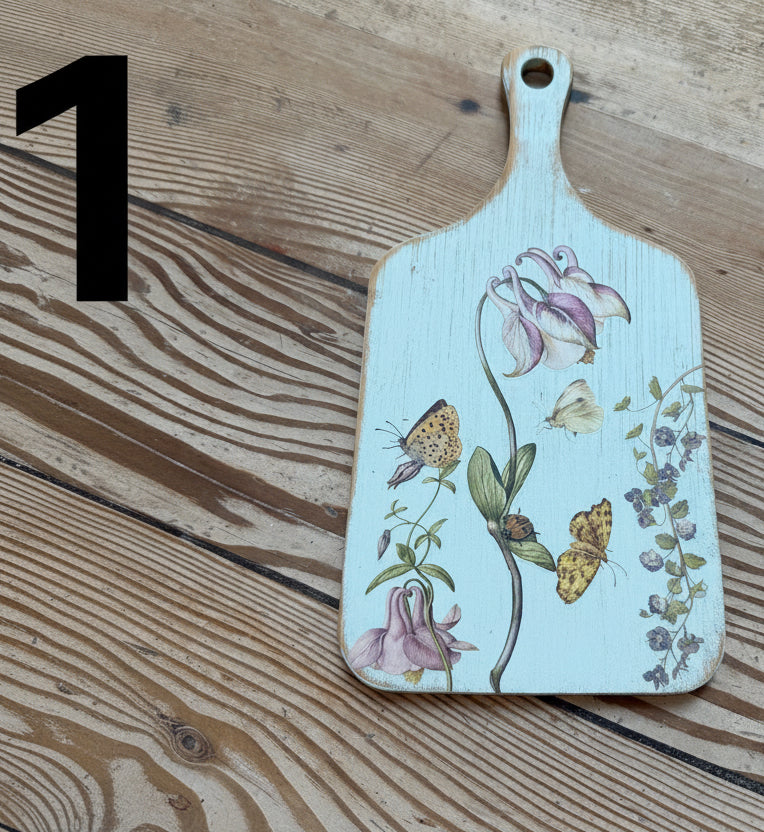 Hand-painted cottage cutting boards sold individually
