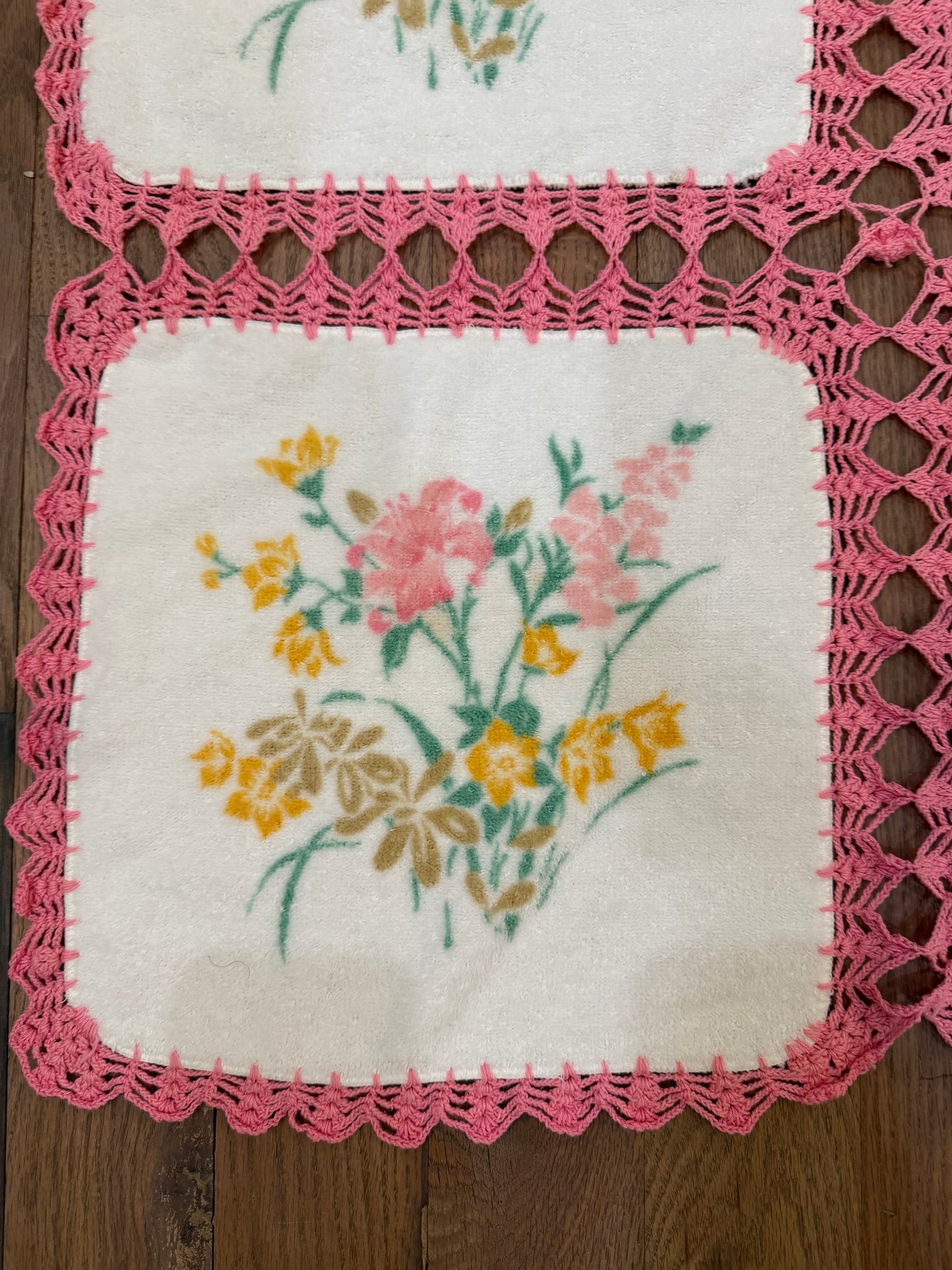 Crocheted Floral Square blanket