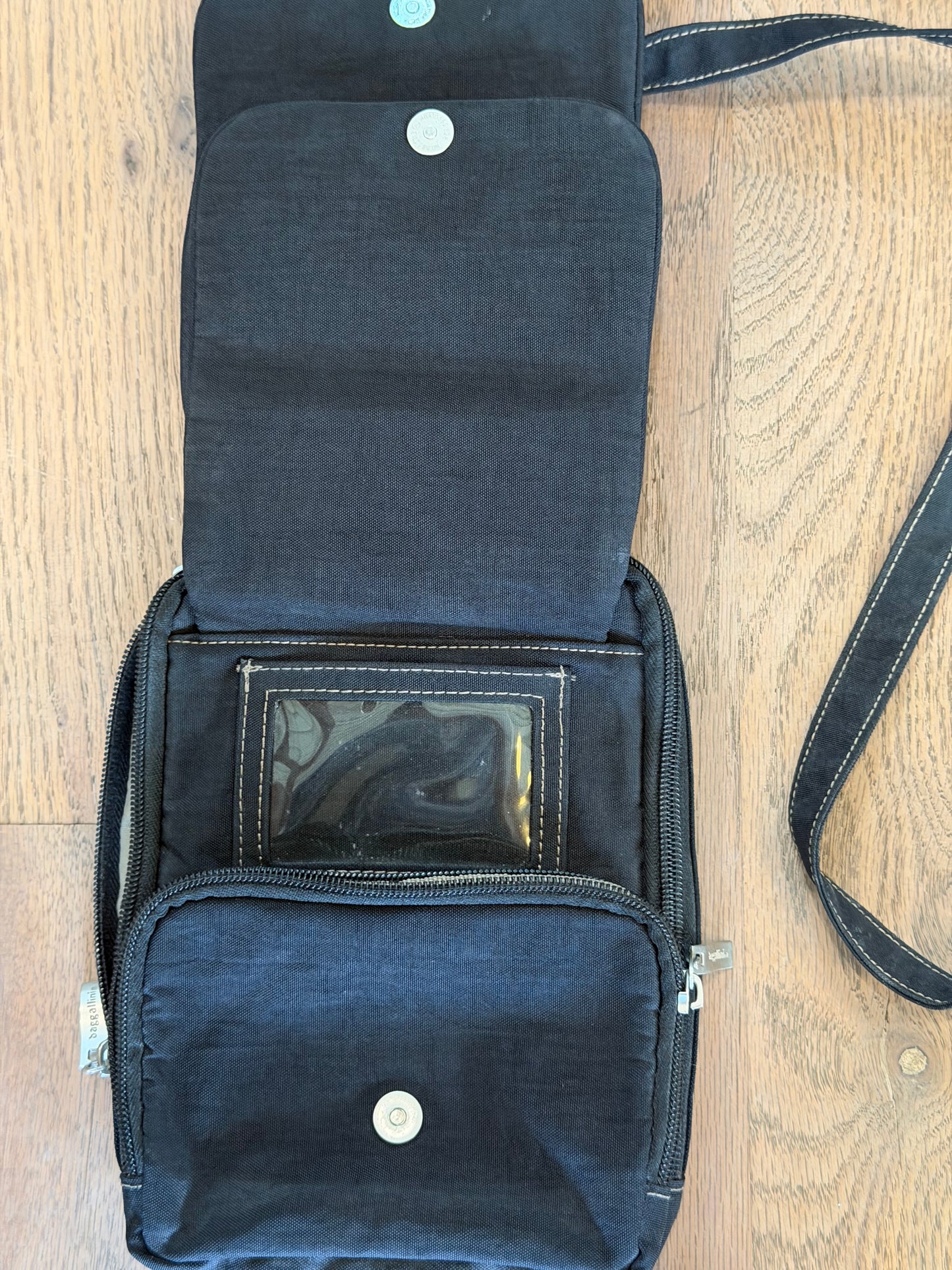 Baggallini Journey Purse RFID Pocket Crossbody Bag Black Nylon