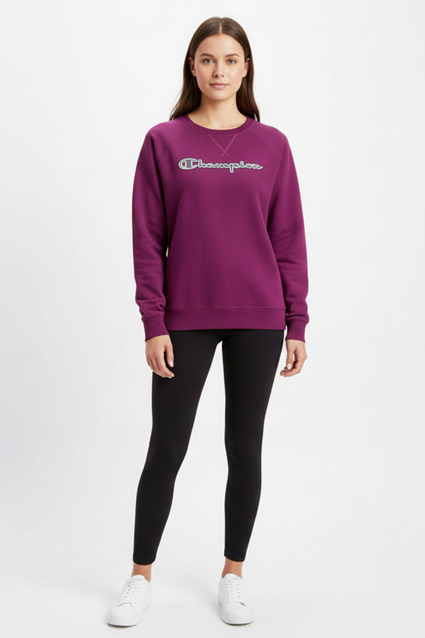 Champion Womens Purple Comfort Long Sleeve Crew Neck Sweatshirt Size medium