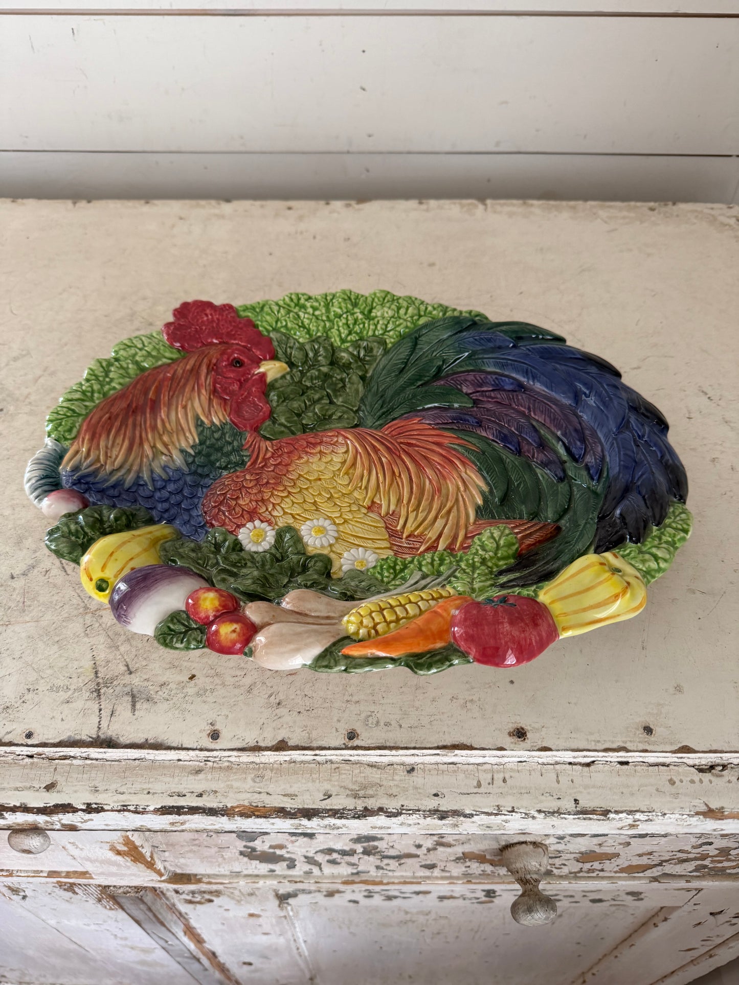 Fitz and Floyd Coq Du Village Rooster Serving Platter 14”