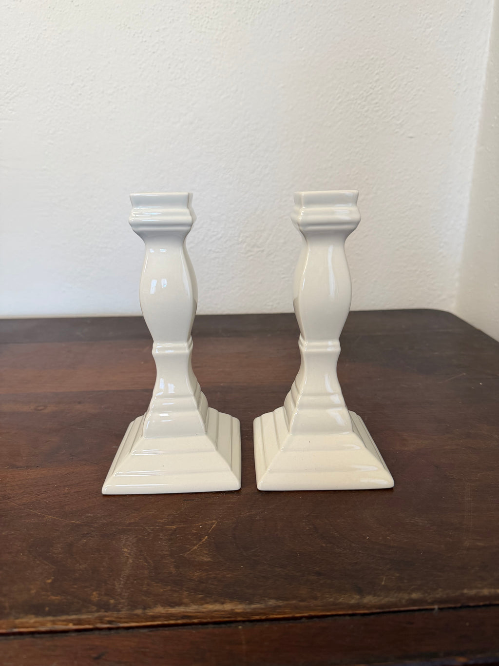 Set Of 2 Mikasa French Countryside White Candlestick 7 1/4"