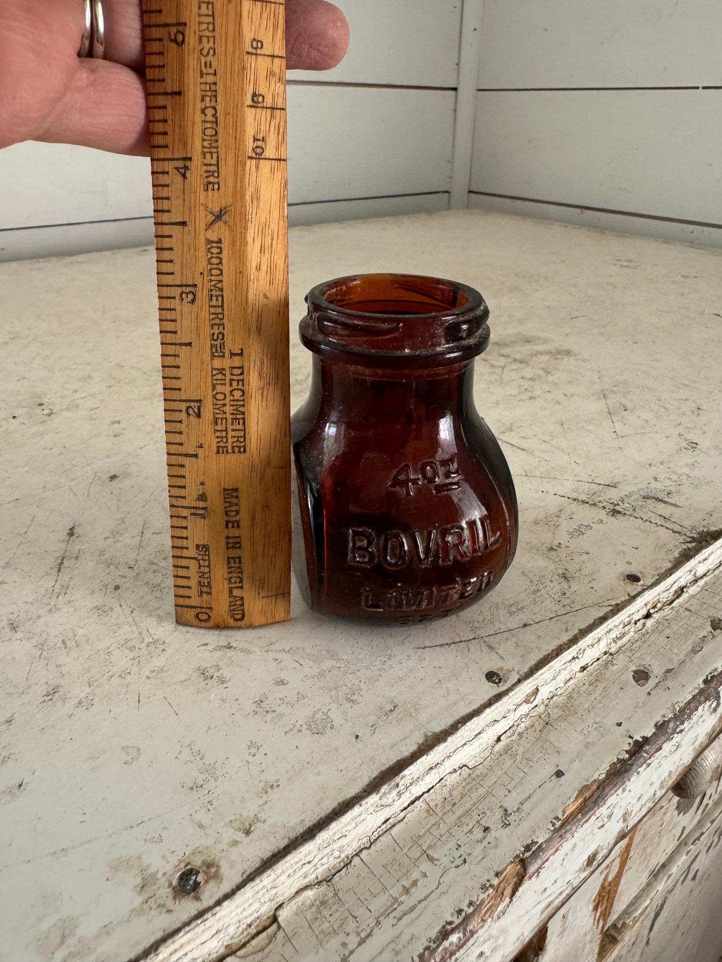 Bovril 4 oz amber jar