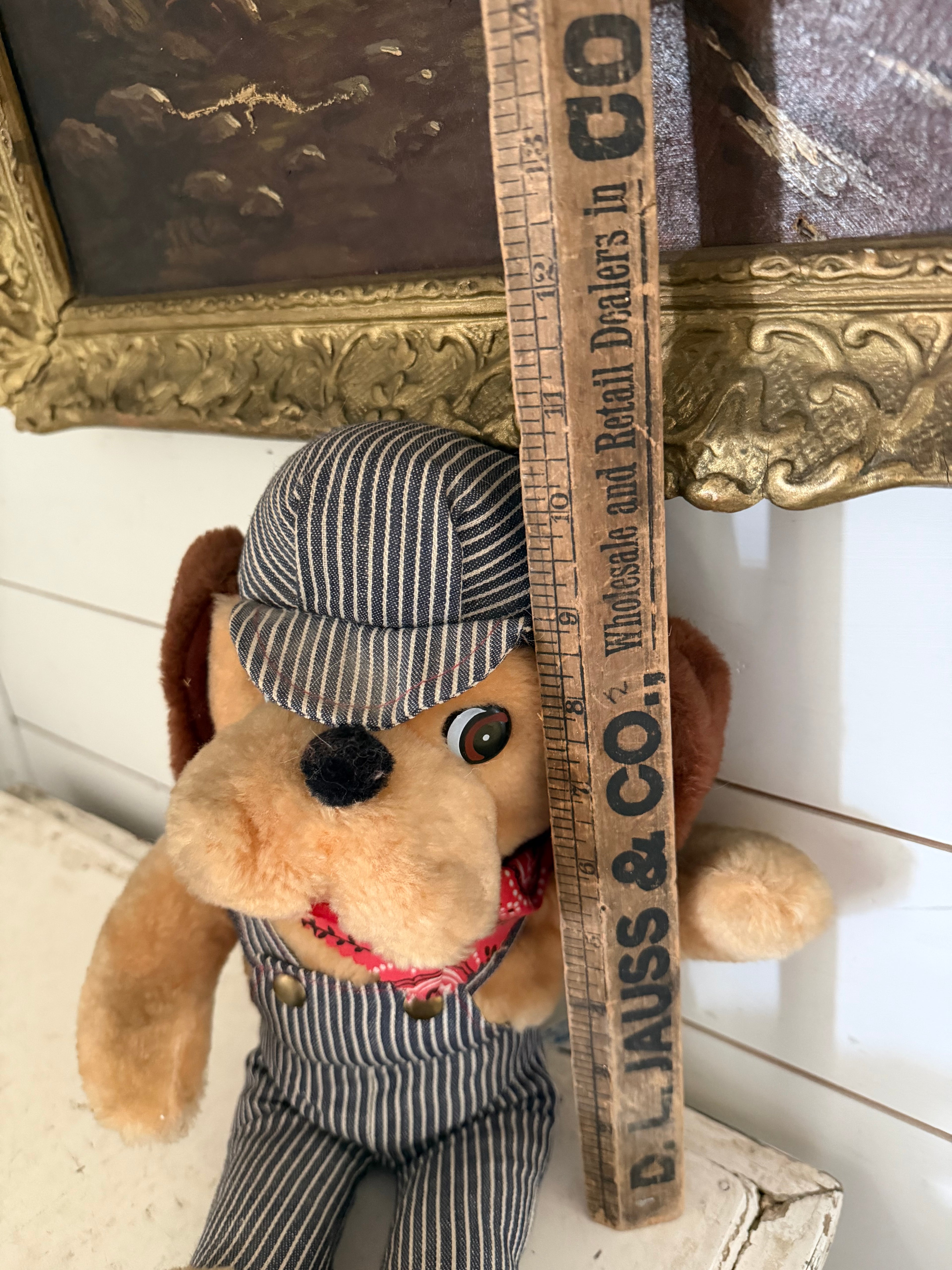 Vintage Knickerbocker Casey Jones Plush Animals of Distinction Train Conductor as is